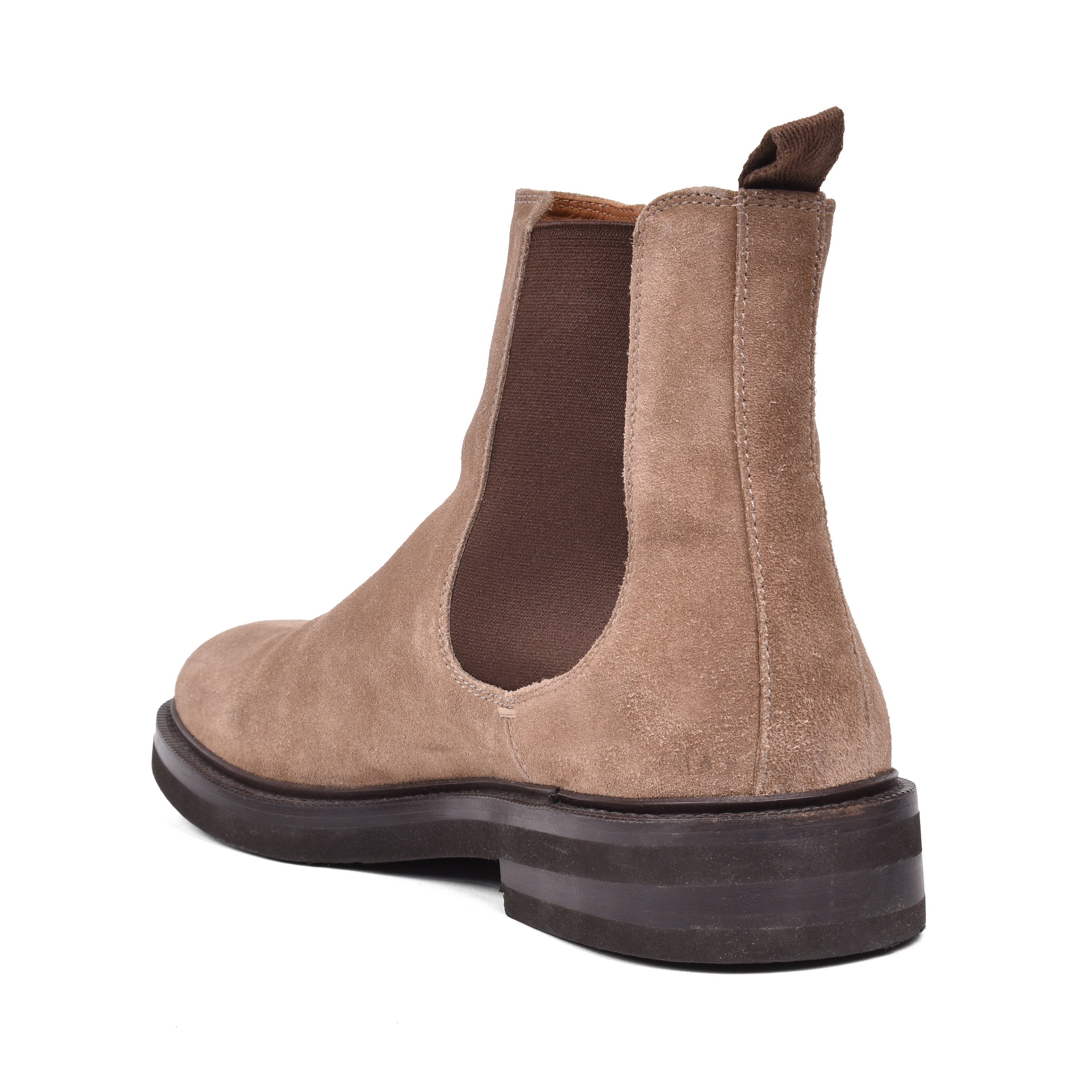 BRUNELLO CUCINELLI MEN'S 100% LEATHER TWO TONE MID CALF CHELSEA BOOTS