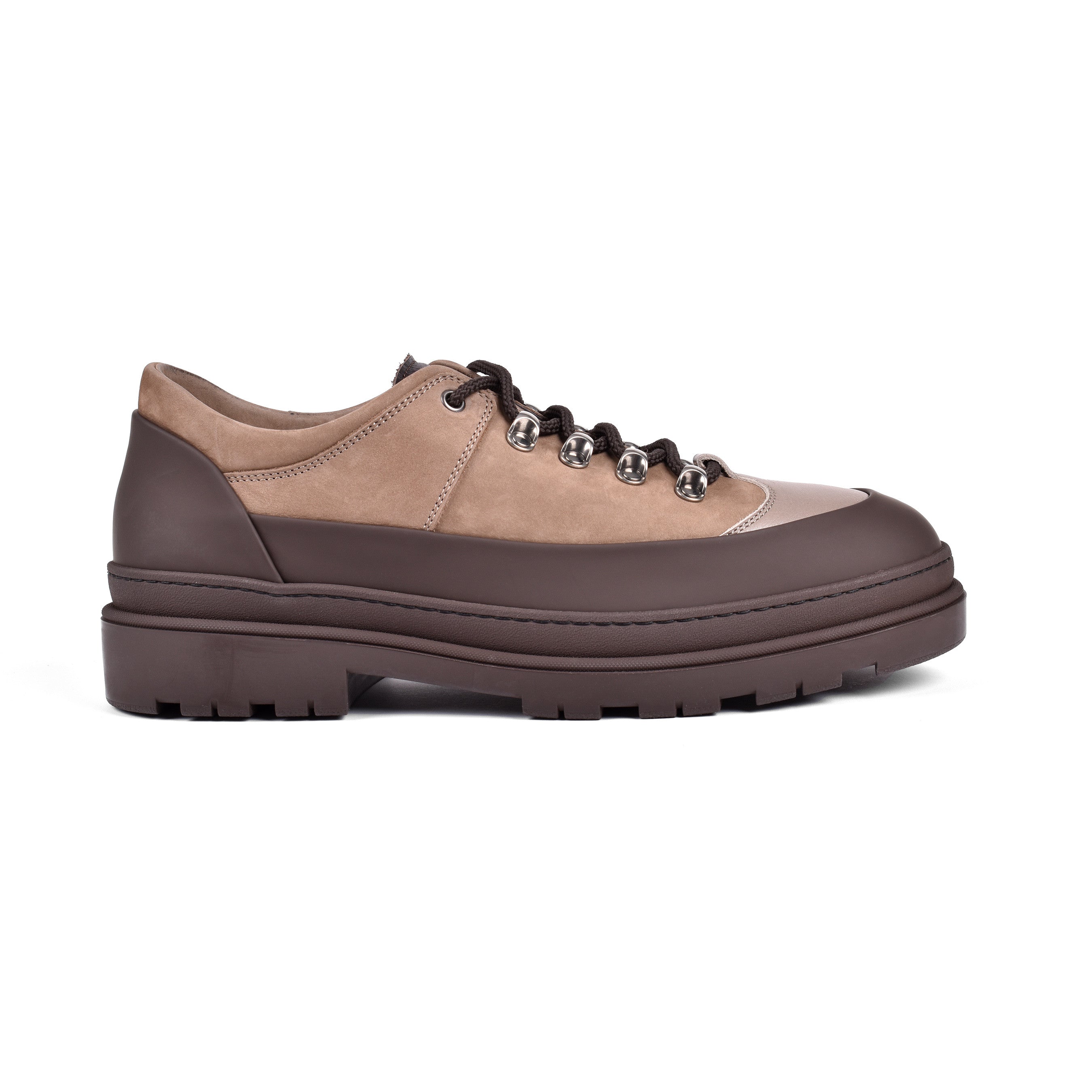 BRUNELLO CUCINELLI MEN'S 100% LEATHER HIKING STYLE LOW TOP CASUAL SHOE NEW