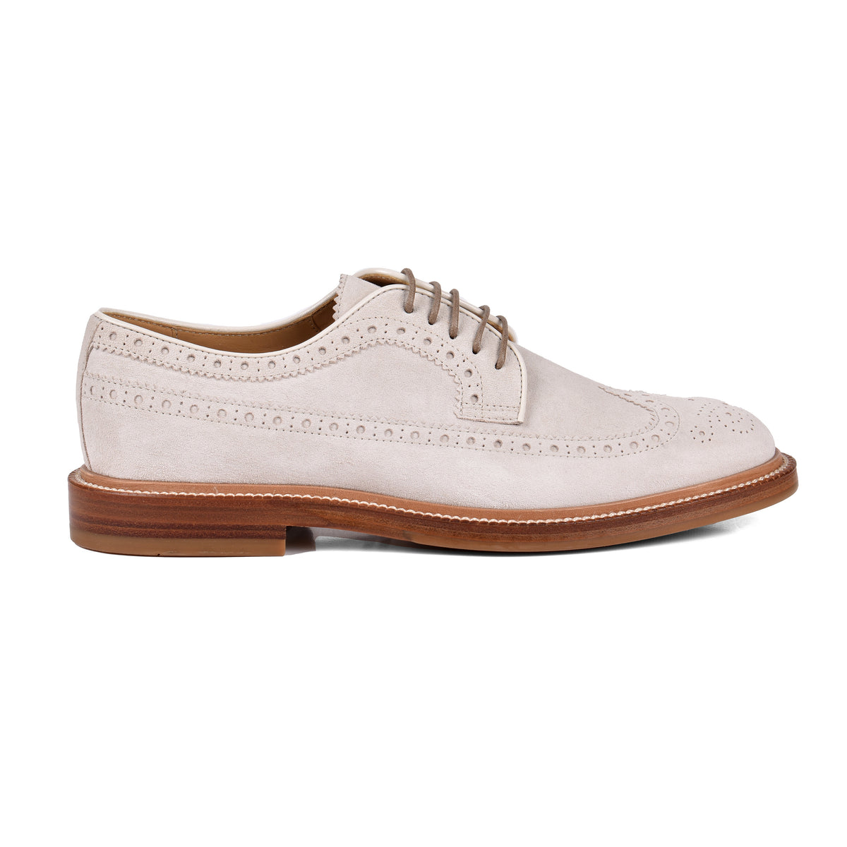 BRUNELLO CUCINELLI MEN'S 100% SUEDE OXFORD STYLE WING TIP SHOES NWT
