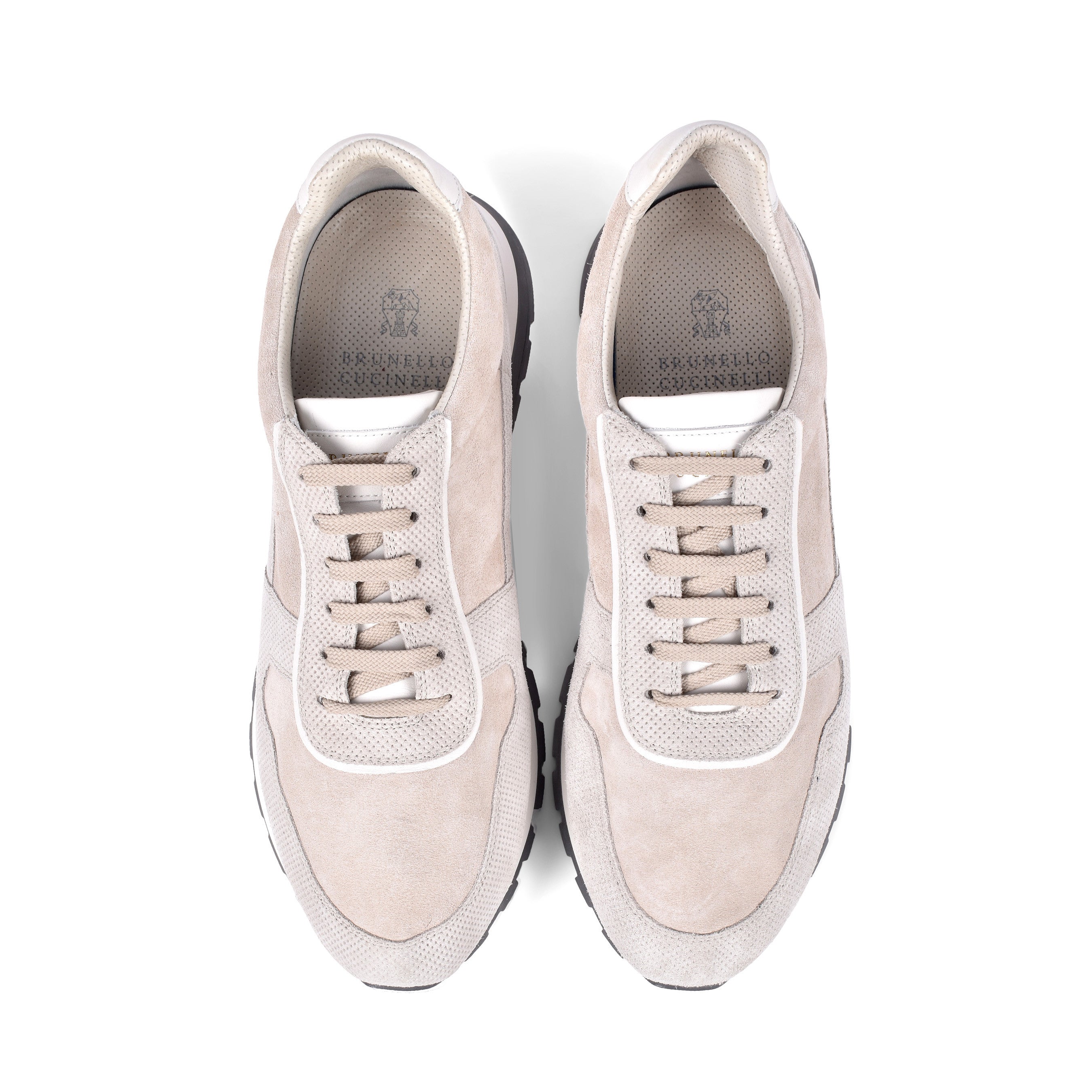 BRUNELLO CUCINELLI MENS 100% LEATHER TWO TONE FASHION SNEAKERS NEW