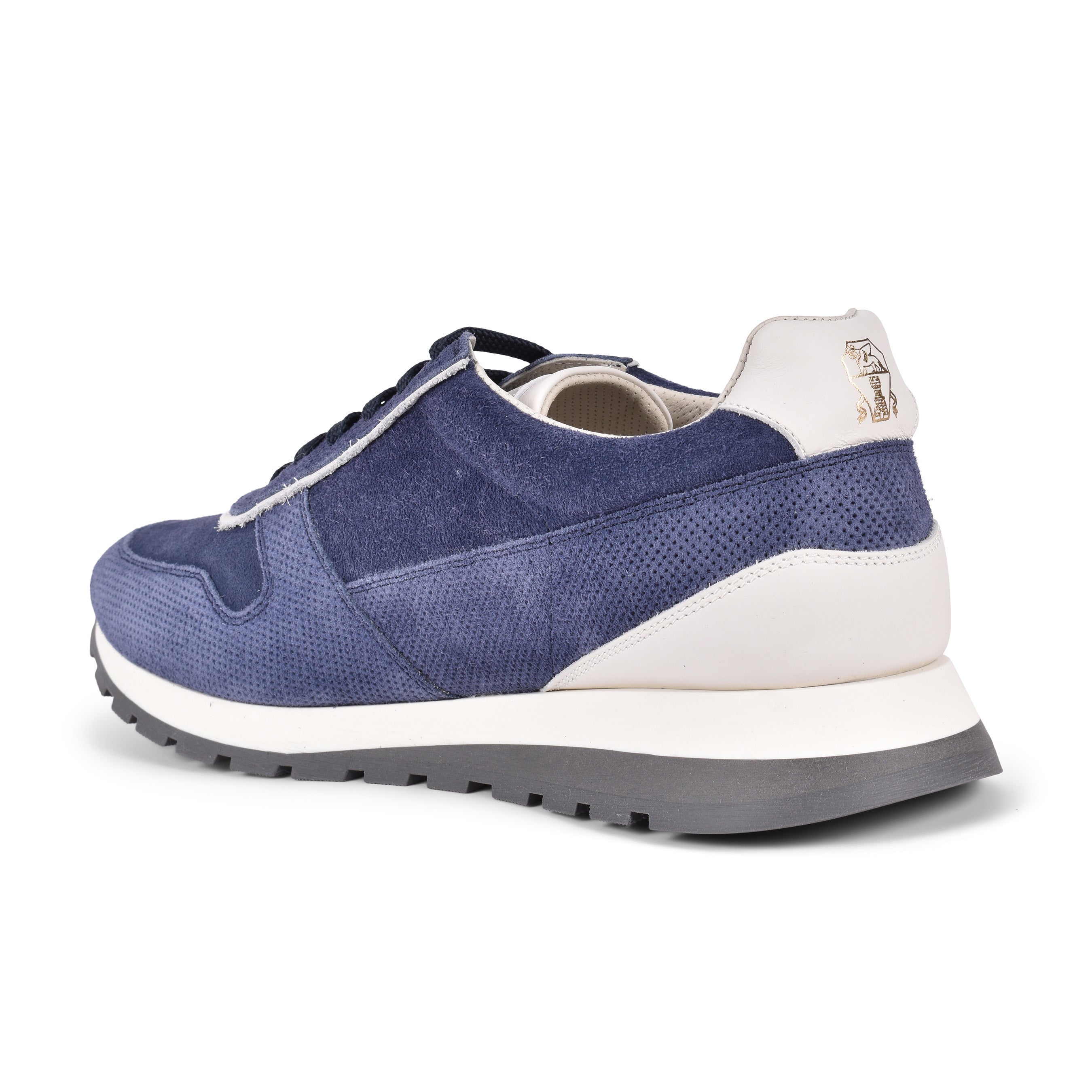 BRUNELLO CUCINELLI MEN'S 100% LEATHER NAVY FASHION RUNNER SNEAKERS SHOE