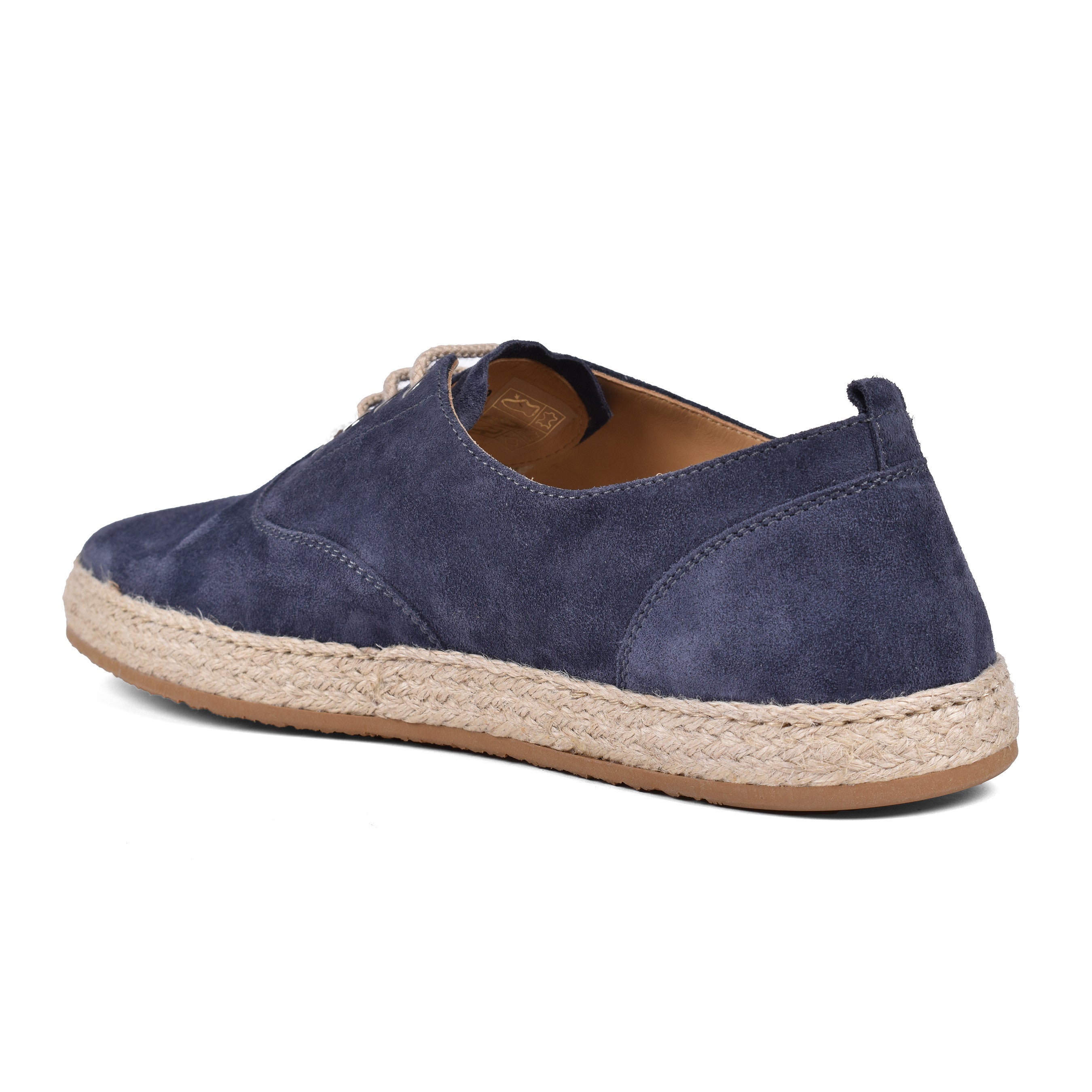 BRUNELLO CUCINELLI MEN'S DENIM BLUE SUEDE LACE UP ESPADRILLE SHOE