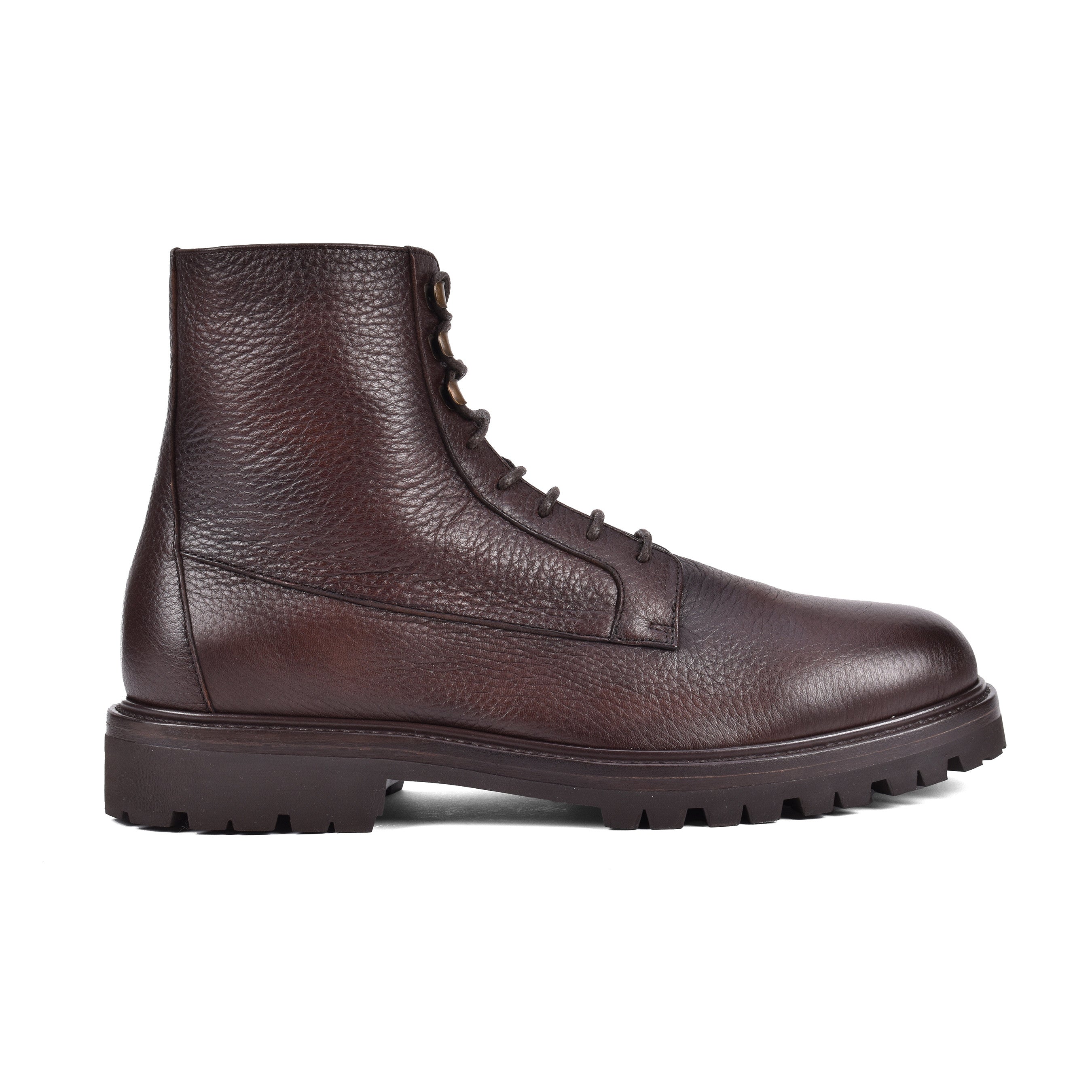 BRUNELLO CUCINELLI MEN'S SHEARLING LINED 100% LEATHER LACE UP HIKING BOOTS NEW