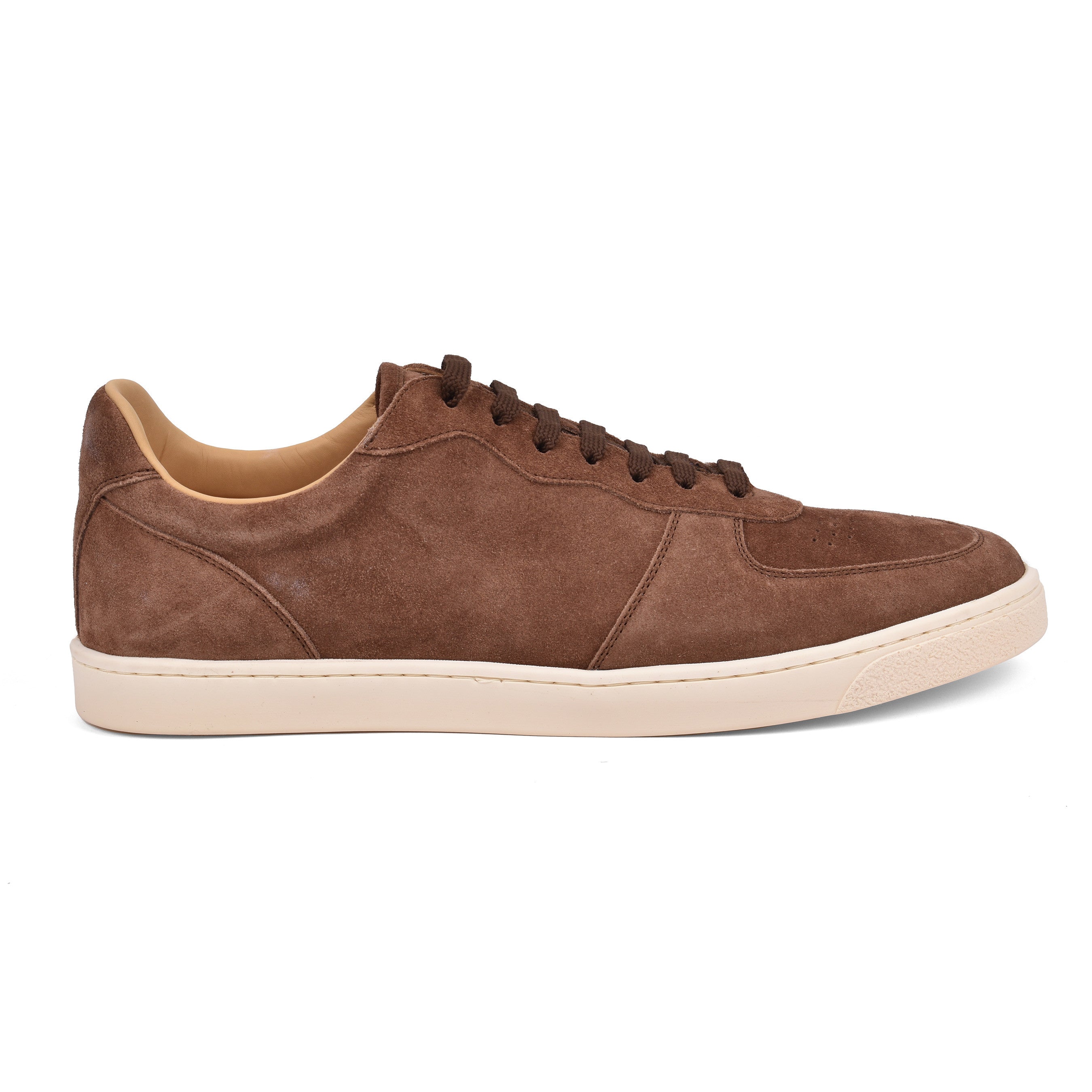 BRUNELLO CUCINELLI MEN'S 100% SUEDE BROWN CASUAL FASHION SNEAKER SHOES NEW