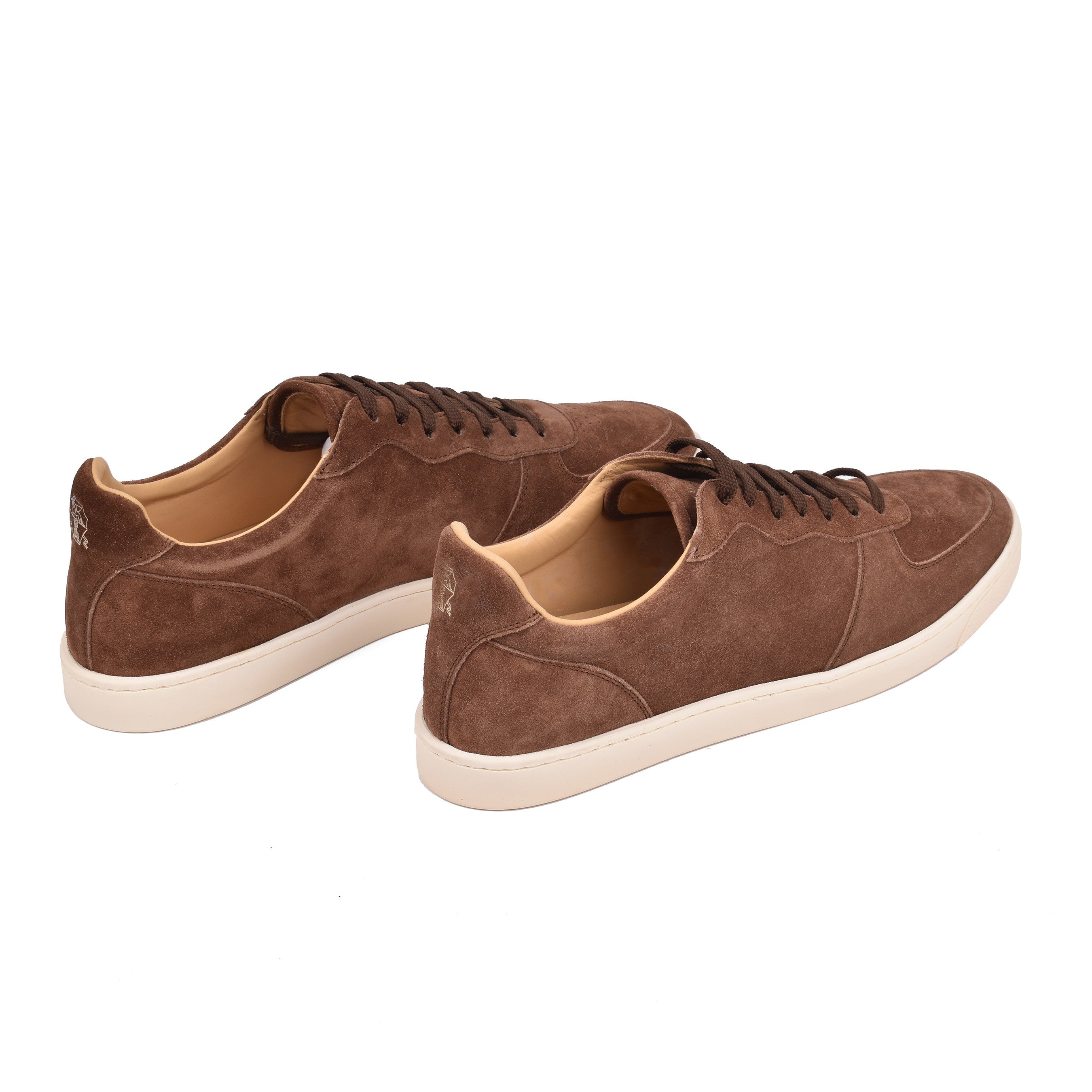 BRUNELLO CUCINELLI MEN'S 100% SUEDE BROWN CASUAL FASHION SNEAKER SHOES NEW