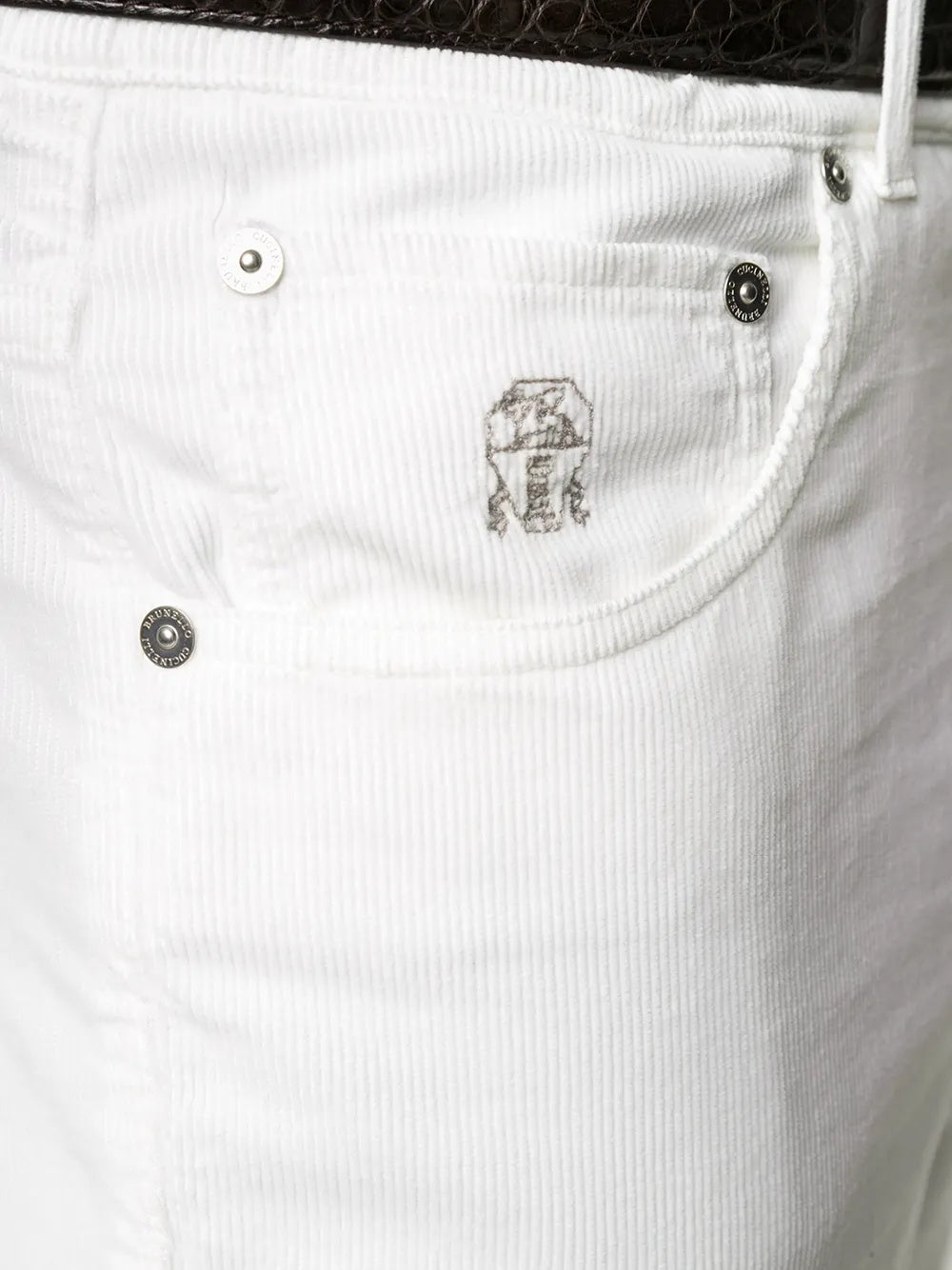 BRUNELLO CUCINELLI MEN'S WHITE STRAIGHT-LEG TROUSERS