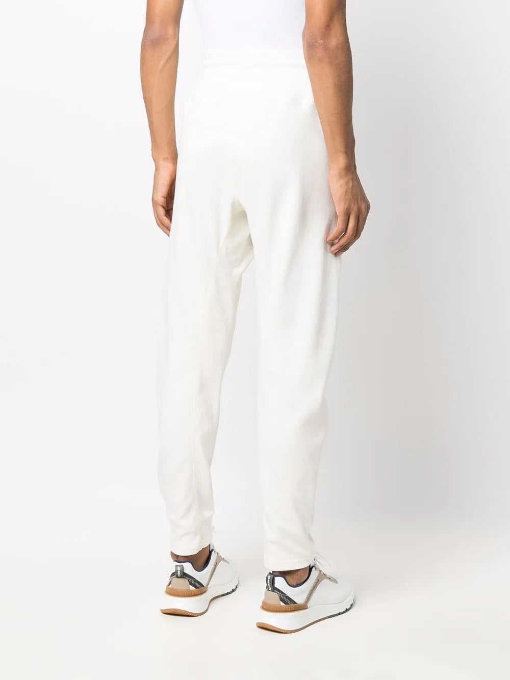 BRUNELLO CUCINELLI MEN'S OFF-WHITE DRAWSTRING CASUAL TROUSERS