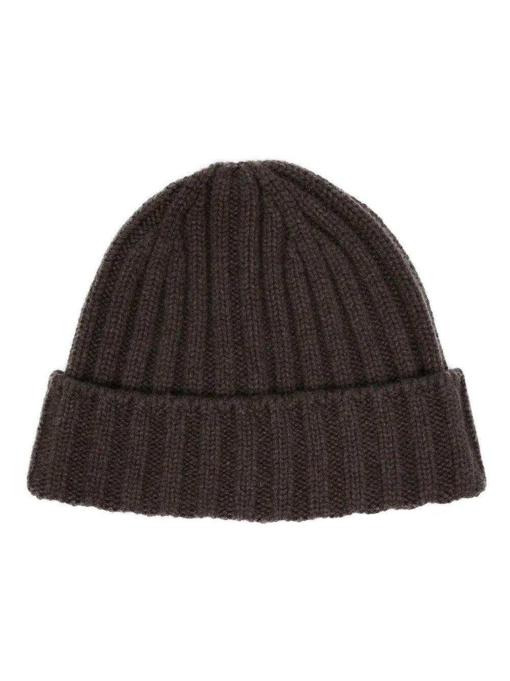 BRUNELLO CUCINELLI MEN'S DARK BROWN WOOL KNIT HAT