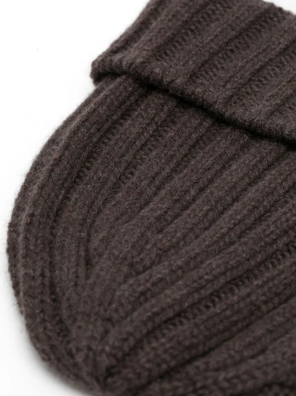 BRUNELLO CUCINELLI MEN'S DARK BROWN WOOL KNIT HAT