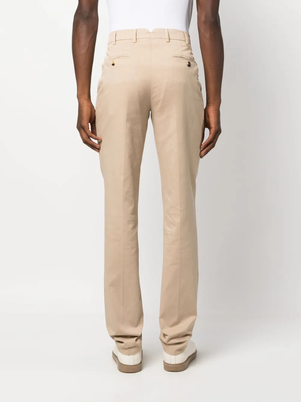 BRUNELLO CUCINELLI MEN'S BEIGE STRAIGHT LEG TROUSERS