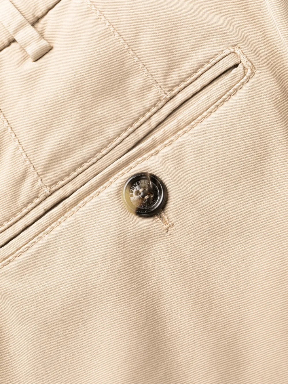 BRUNELLO CUCINELLI MEN'S BEIGE STRAIGHT-LEG TROUSERS