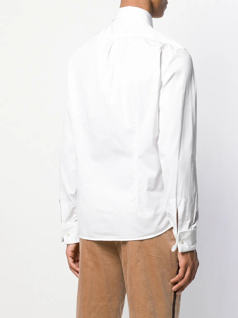BRUNELLO CUCINELLI MEN'S WHITE TUXEDO SHIRT WITH PLEATED BIB