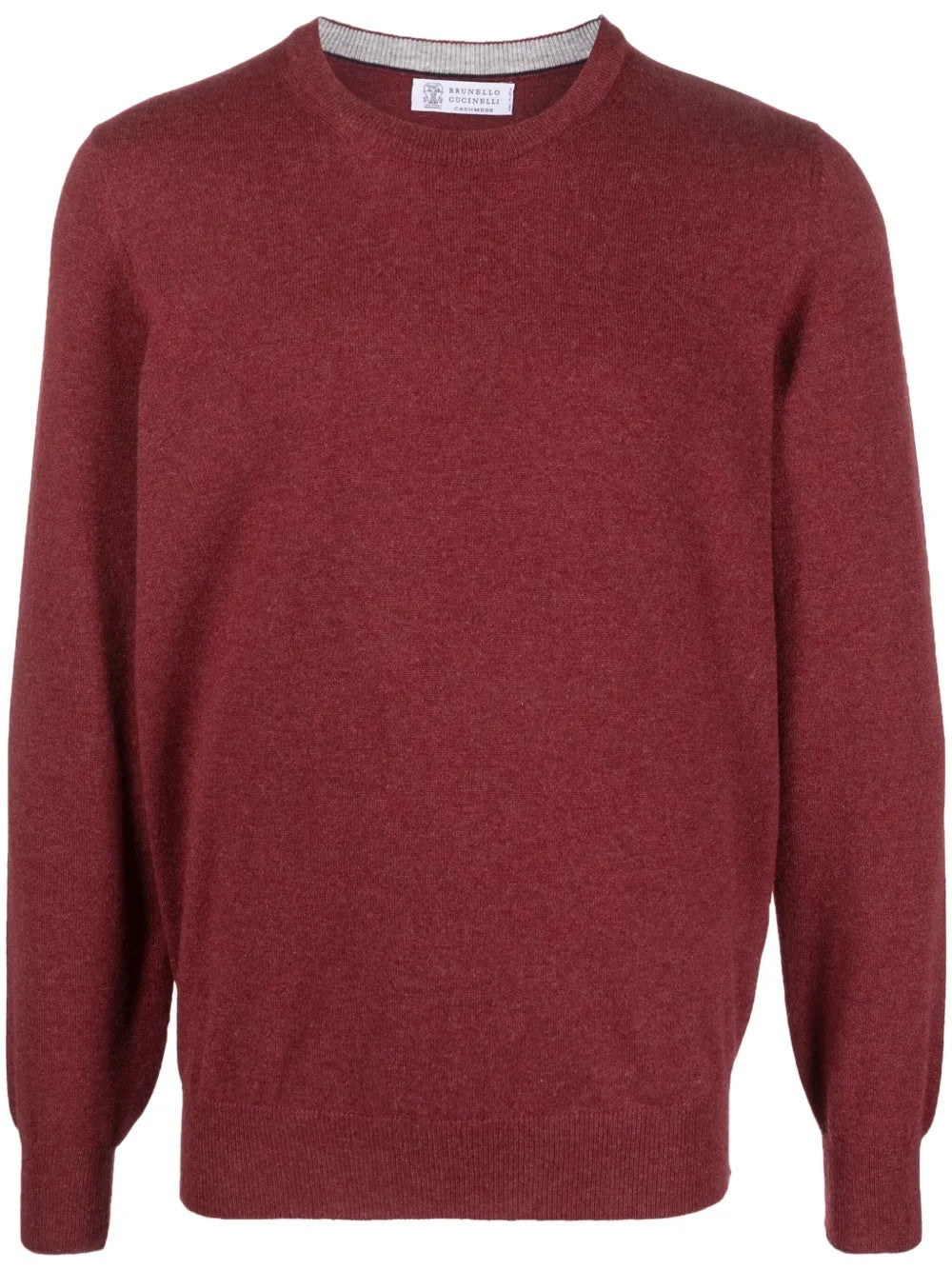 BRUNELLO CUCINELLI MEN'S RED CREW NECK SWEATER