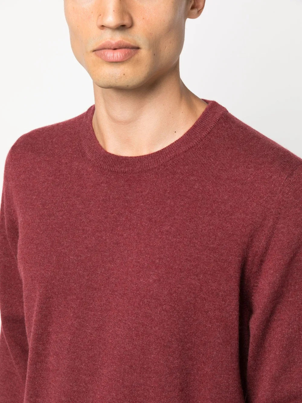 BRUNELLO CUCINELLI MEN'S RED CREW NECK SWEATER