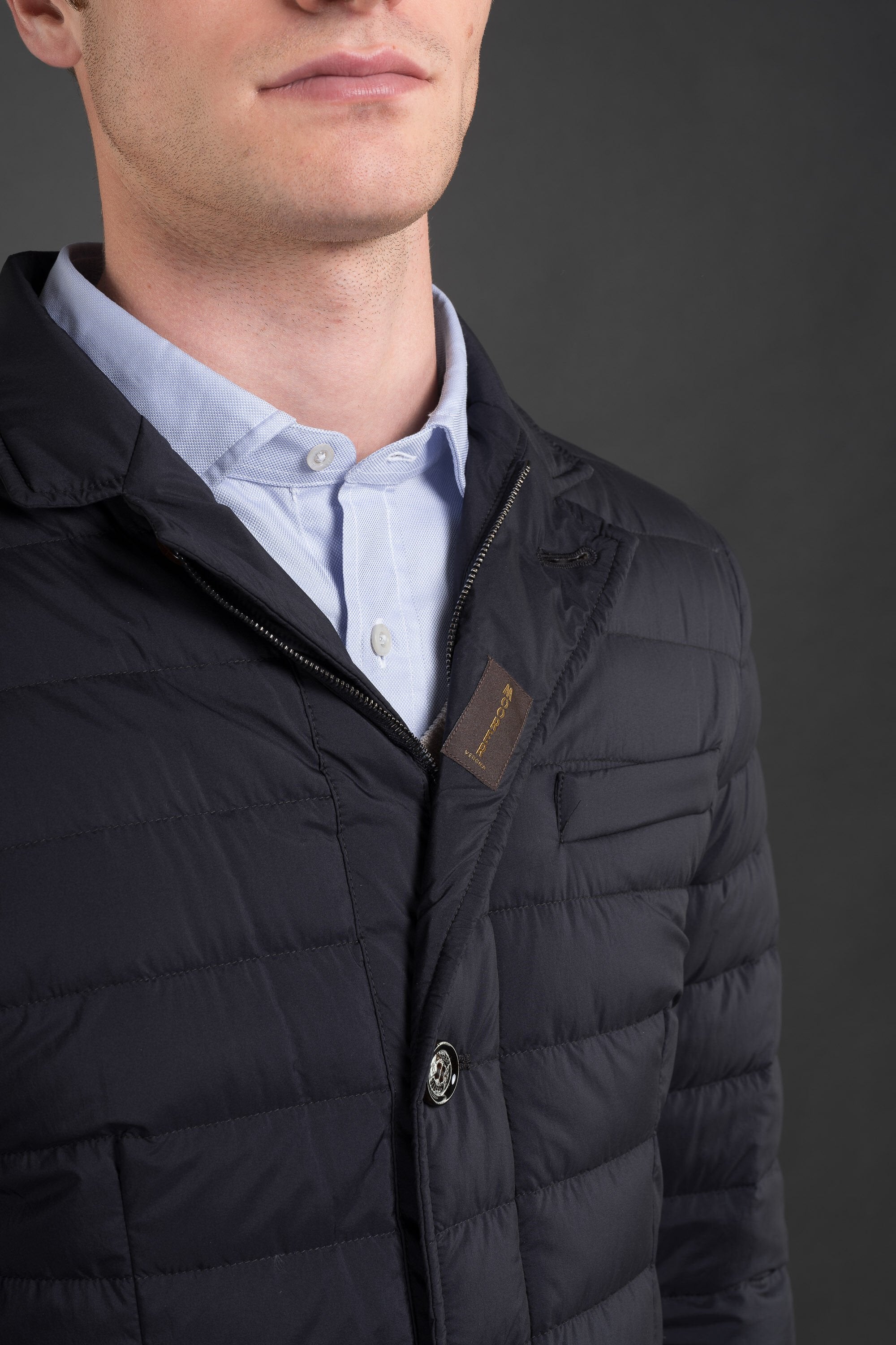 MOORER MEN'S DARK QUILTED BLAZER