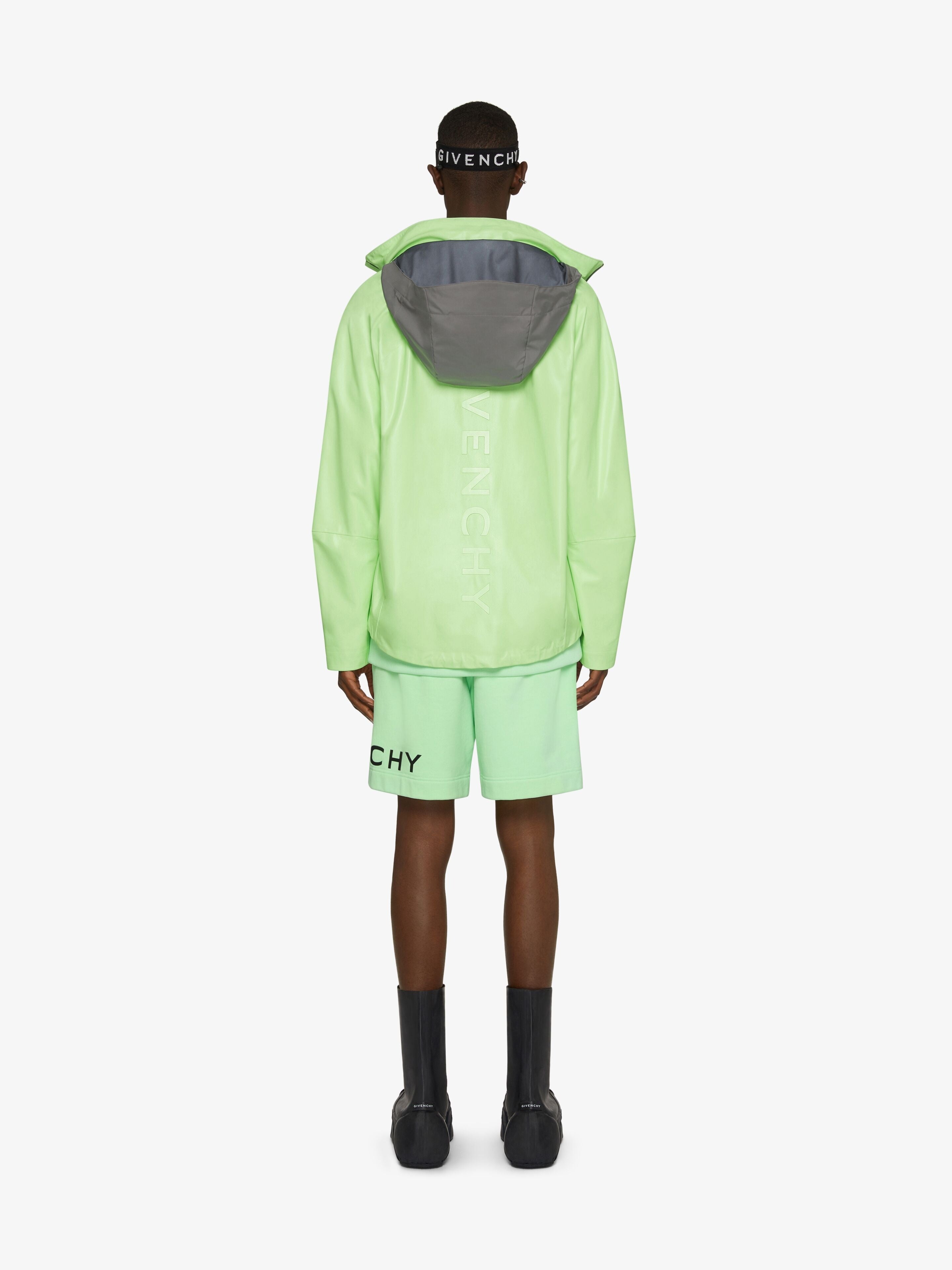 GIVENCHY MEN'S MINT GREEN LEATHER WINDBREAKER JACKET
