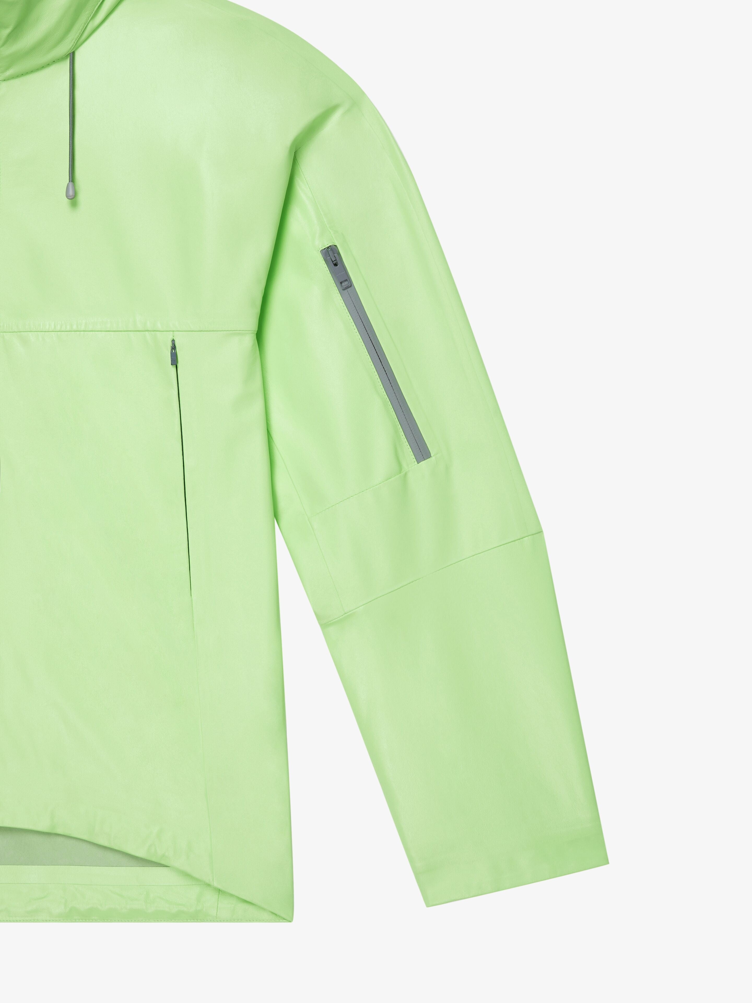 GIVENCHY MEN'S MINT GREEN LEATHER WINDBREAKER JACKET