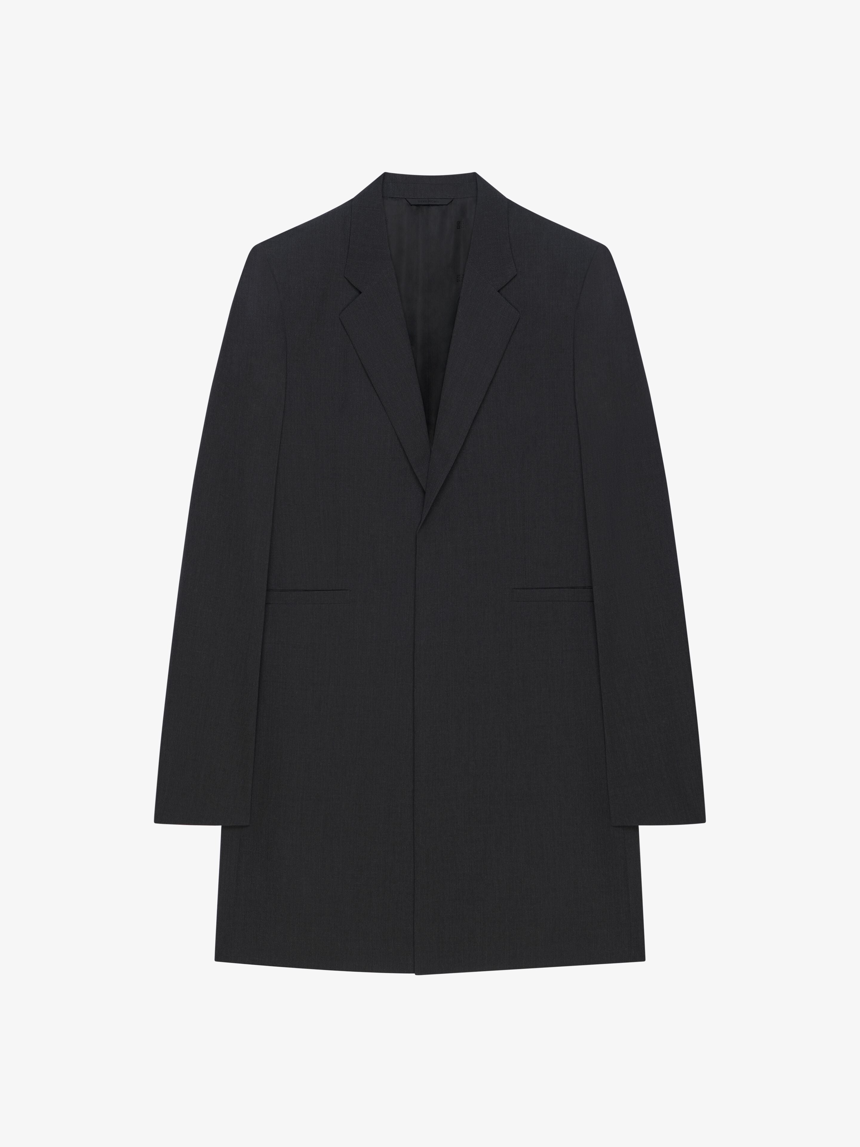 GIVENCHY MEN'S GREY LONG SLIM-FIT JACKET