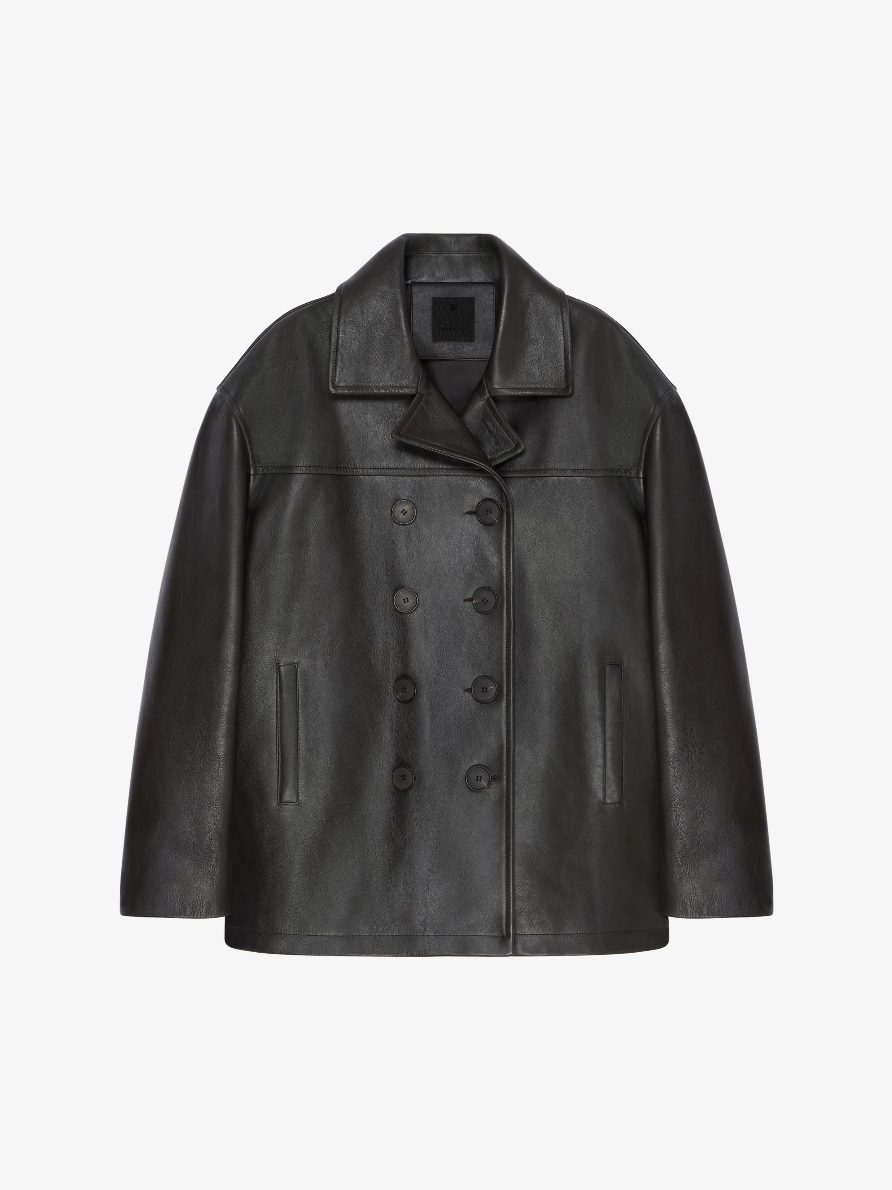 GIVENCHY MEN'S LEATHER PEACOAT NWT