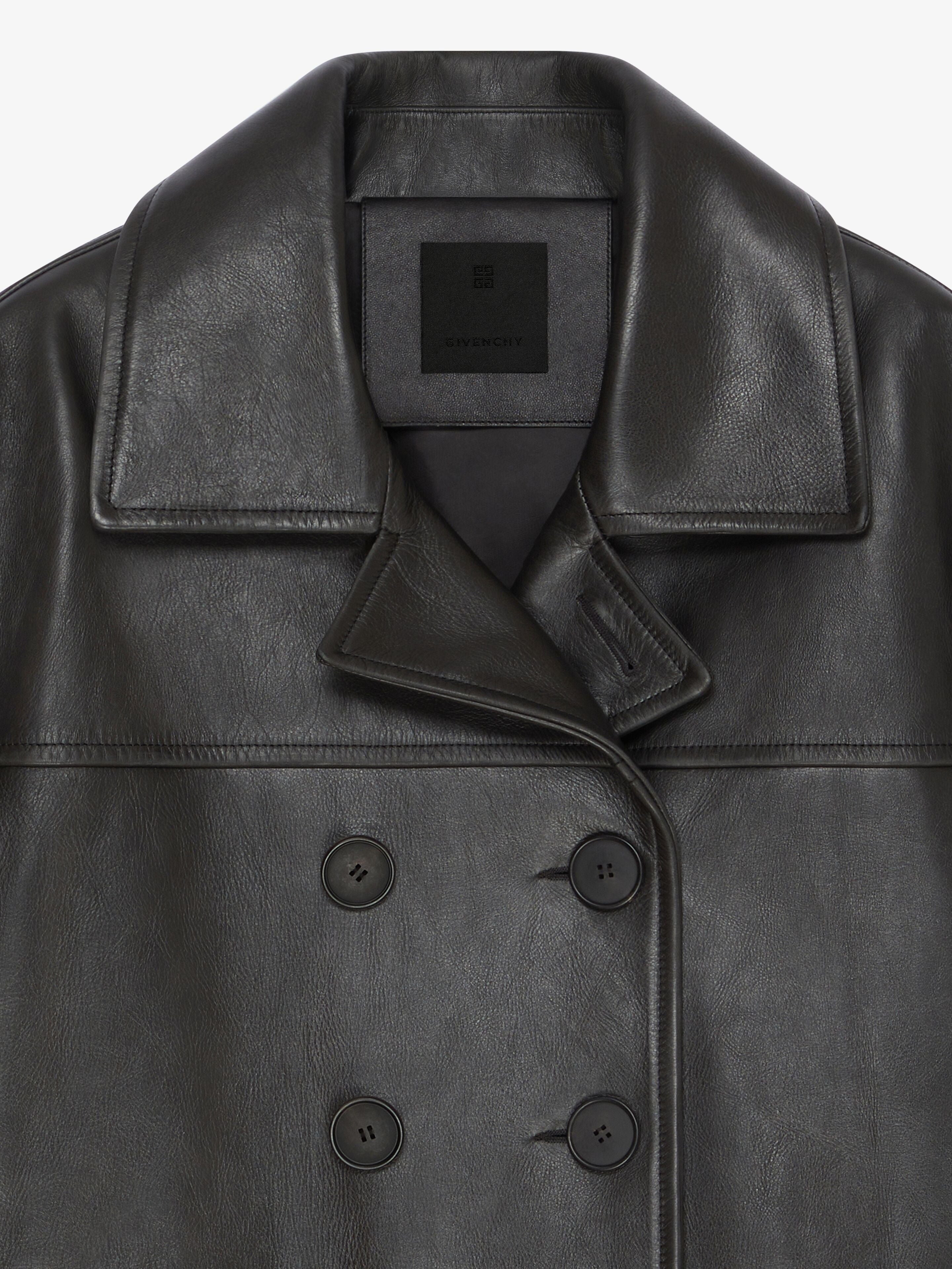 GIVENCHY MEN'S LEATHER PEACOAT NWT