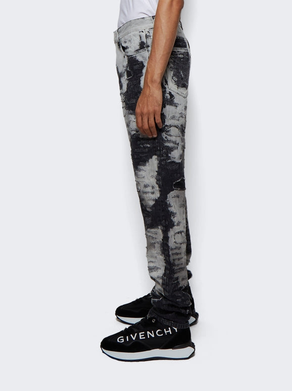 GIVENCHY MEN'S WHITE BLACK SLIM FIT TROUSERS