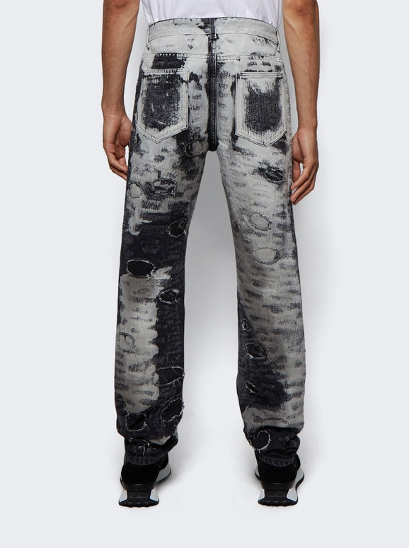 GIVENCHY MEN'S WHITE BLACK SLIM FIT TROUSERS