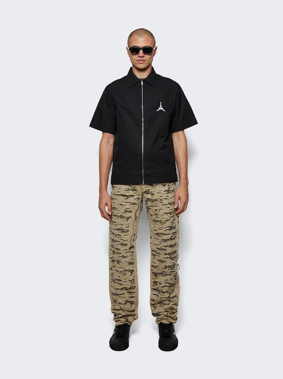 GIVENCHY MEN'S BROWN DISTRESSED DENIM TROUSERS