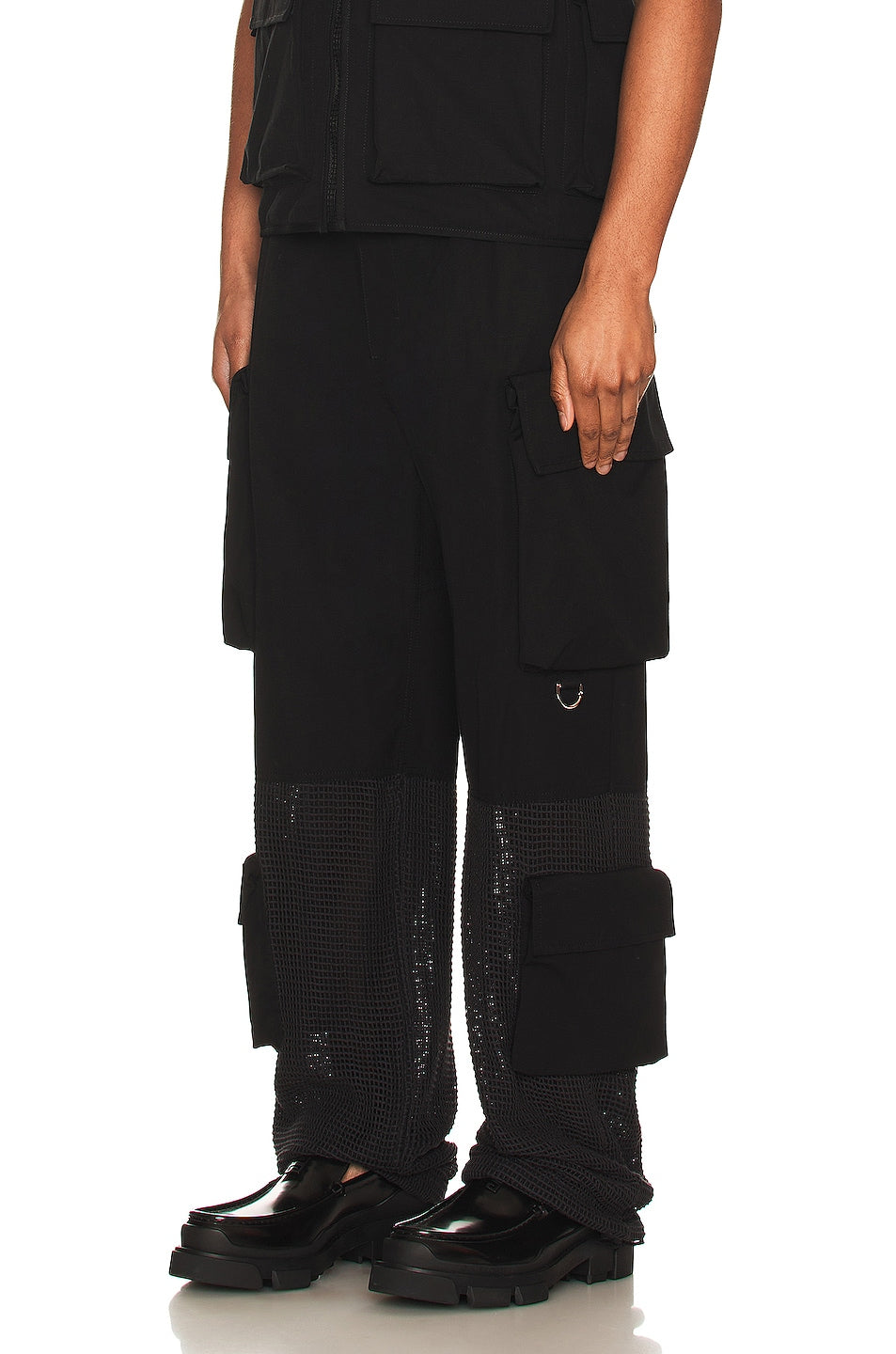 GIVENCHY MEN'S CARGO PANTS WITH HALF MESH LEG NWT