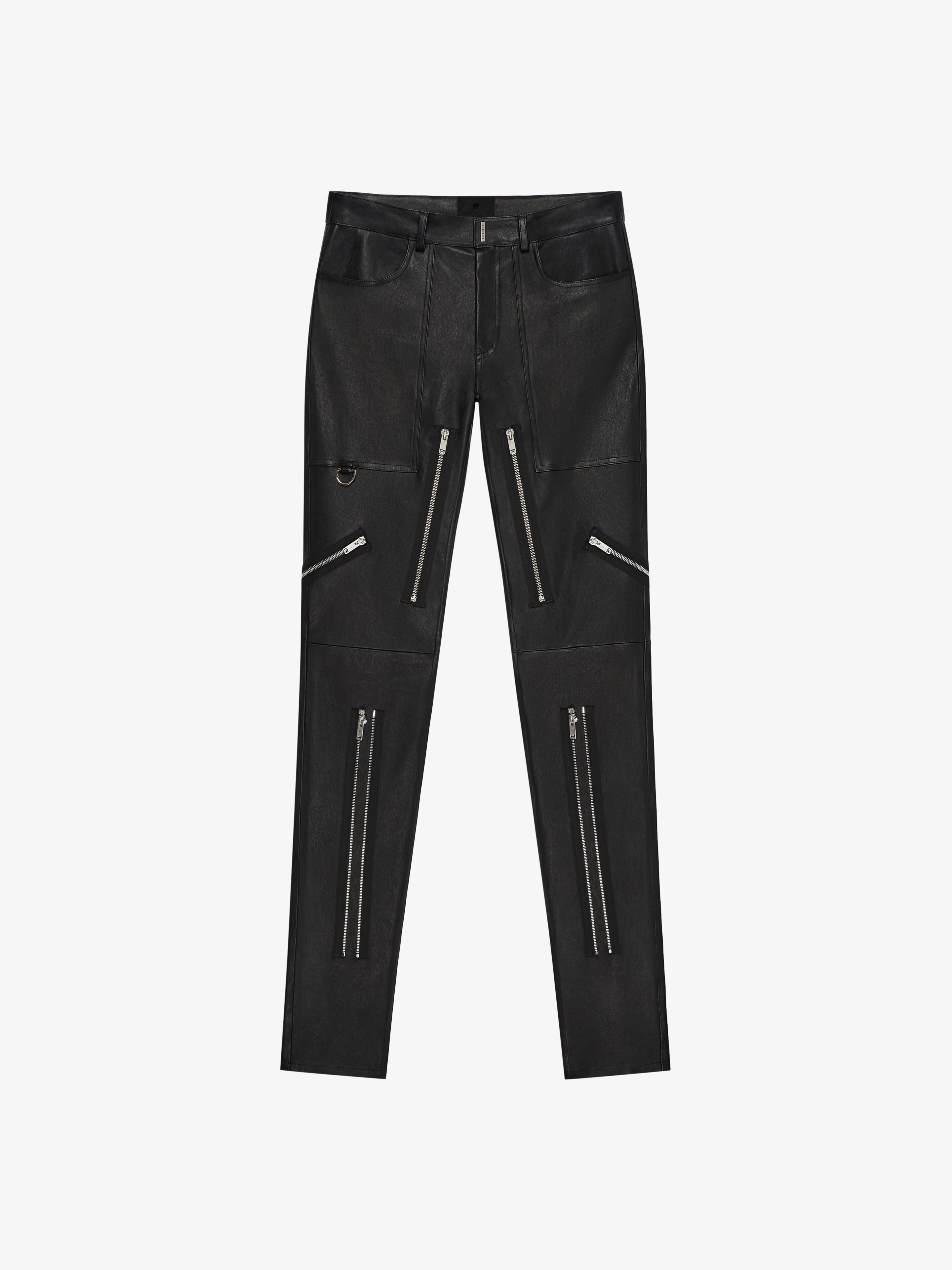 GIVENCHY MEN'S SKINNY LEATHER MULTI ZIP TROUSERS NWT
