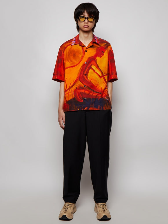 GIVENCHY MEN'S SS BOXY FIT SHIRT W/ HAWAIIAN COLLAR NWT