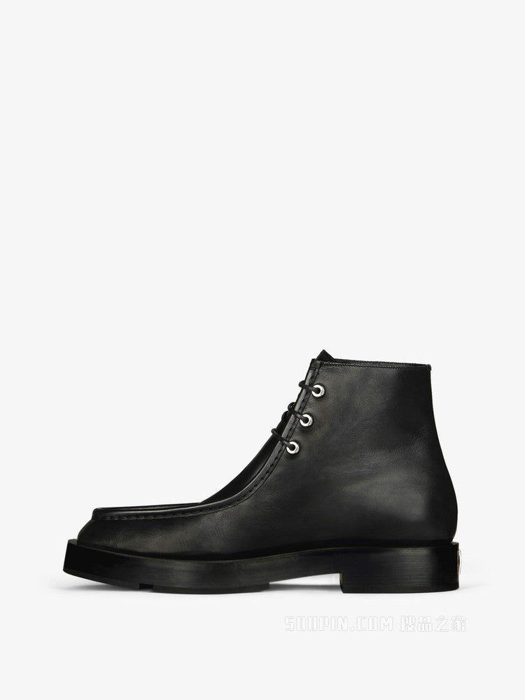GIVENCHY MEN'S SQUARED RIMMED LACE-UP ANKLE BOOT NWT