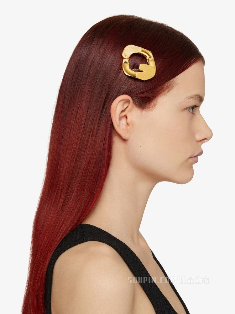 GIVENCHY WOMEN'S G CHAIN LARGE GOLDEN HAIR ACCESSORY NWT
