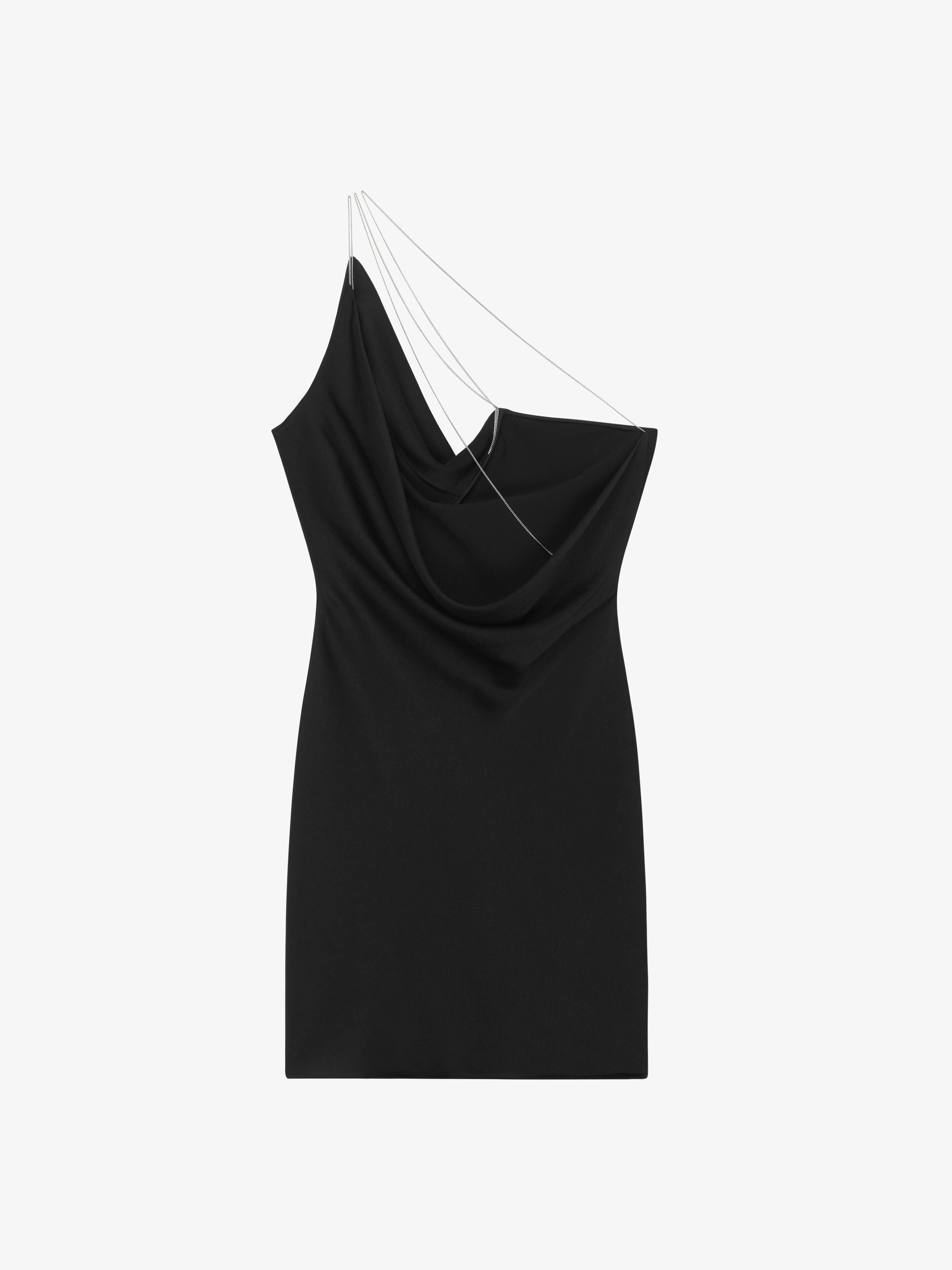GIVENCHY WOMEN'S BLACK ASYMMETRIC CHAIN STRAP DRESS