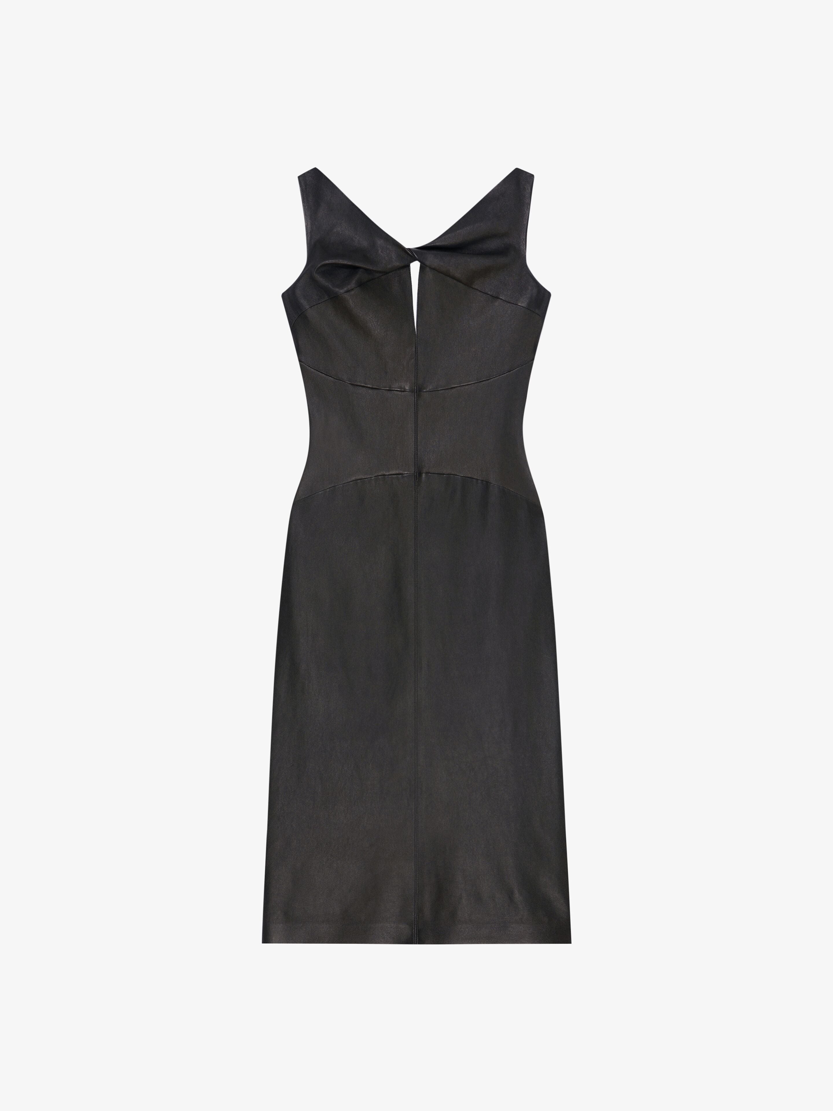 GIVENCHY WOMEN'S LEATHER TWISTED DRESS W/ CHAIN NWT