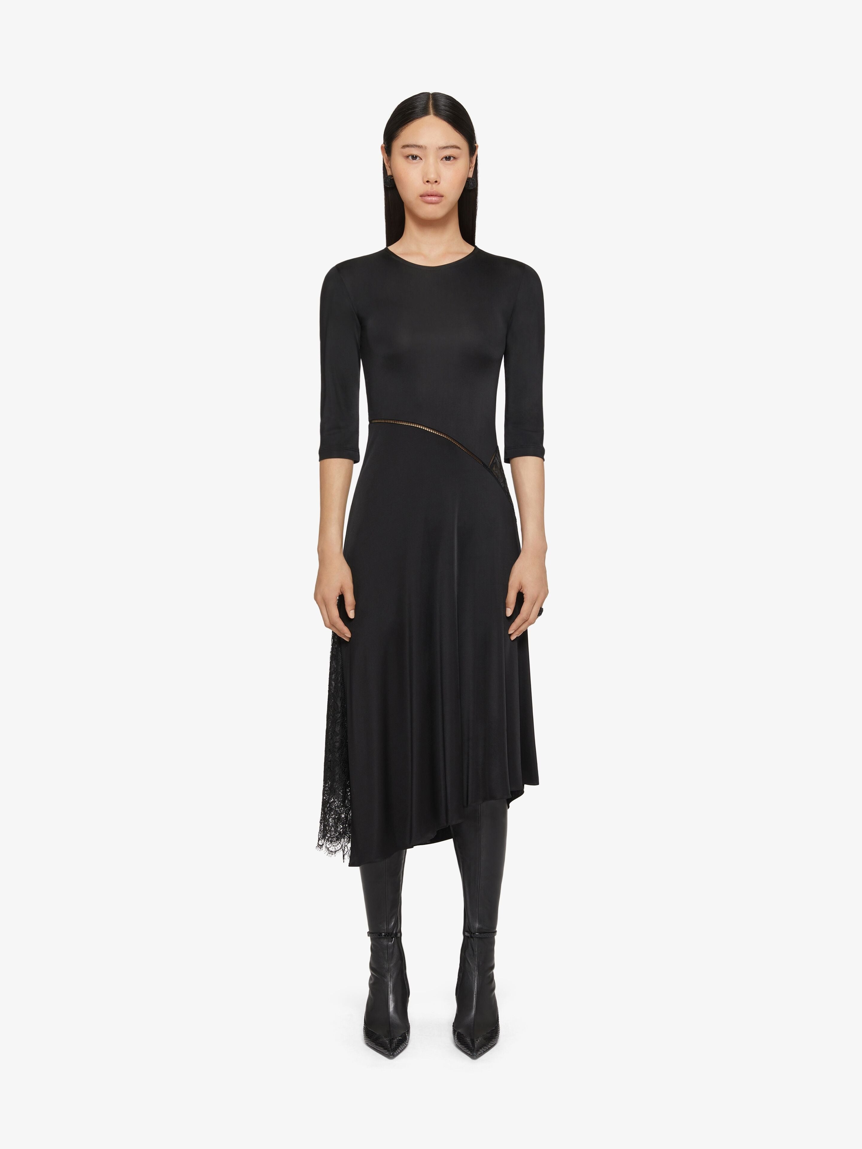 GIVENCHY WOMEN'S LACE INSERT FLARE DRESS NWT