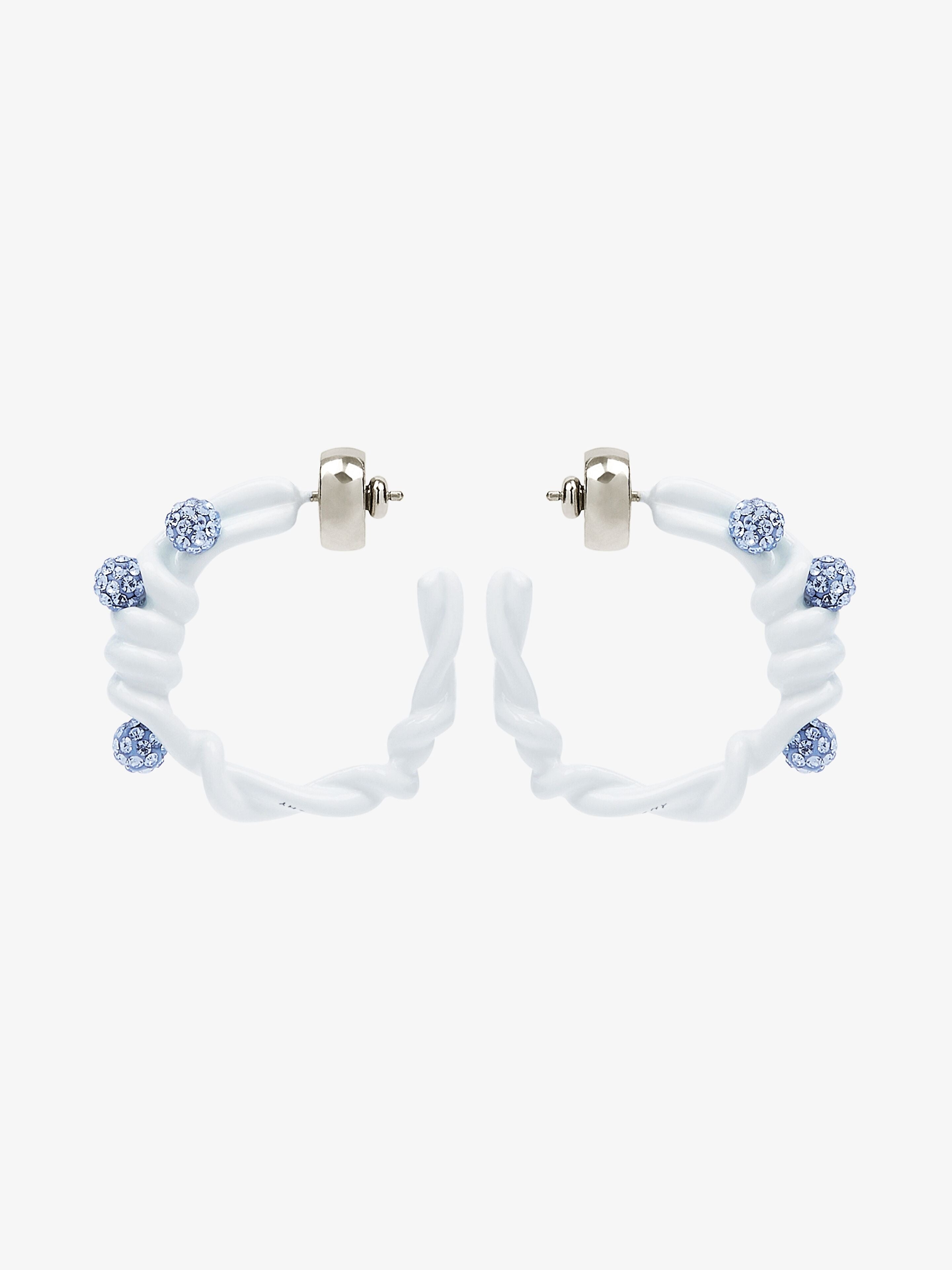 GIVENCHY WOMEN'S TWISTED CRYSTAL HOOP EARRINGS NWT