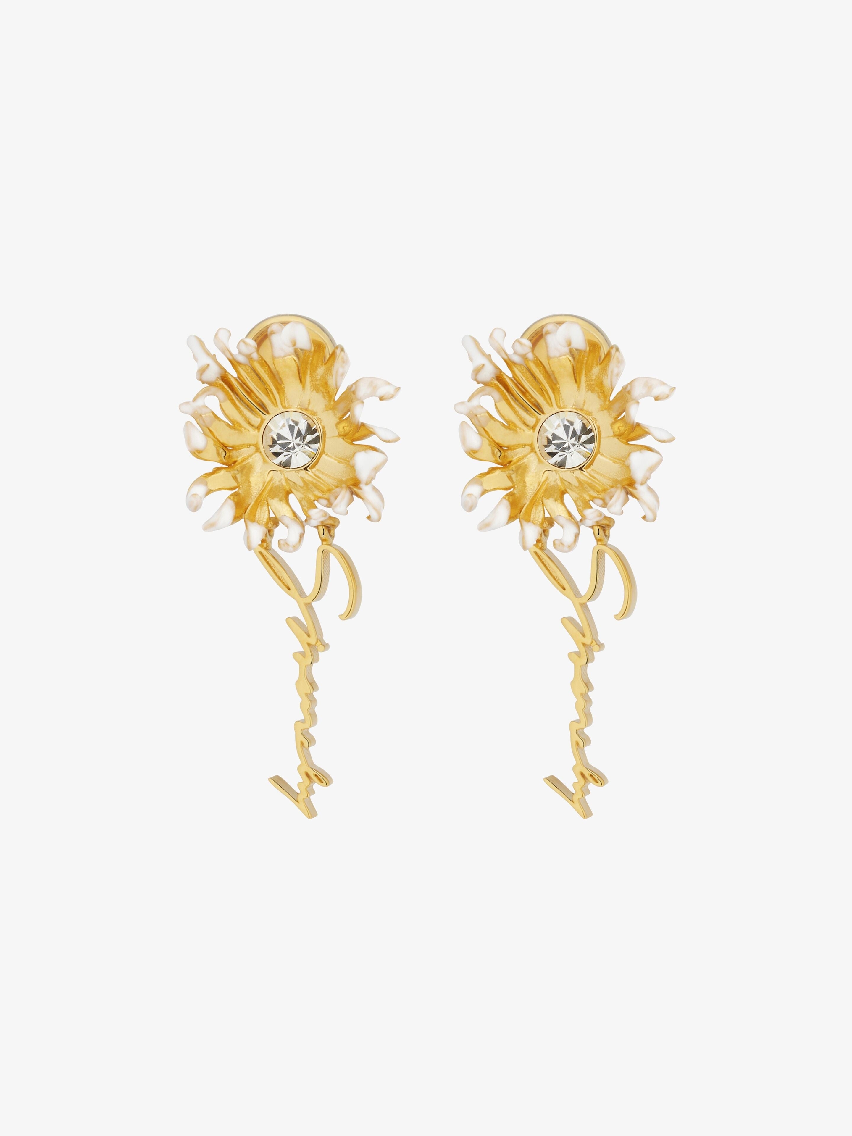 GIVENCHY WOMEN'S DAISY GIVENCHY GOLDEN WHITE EARRINGS NWT