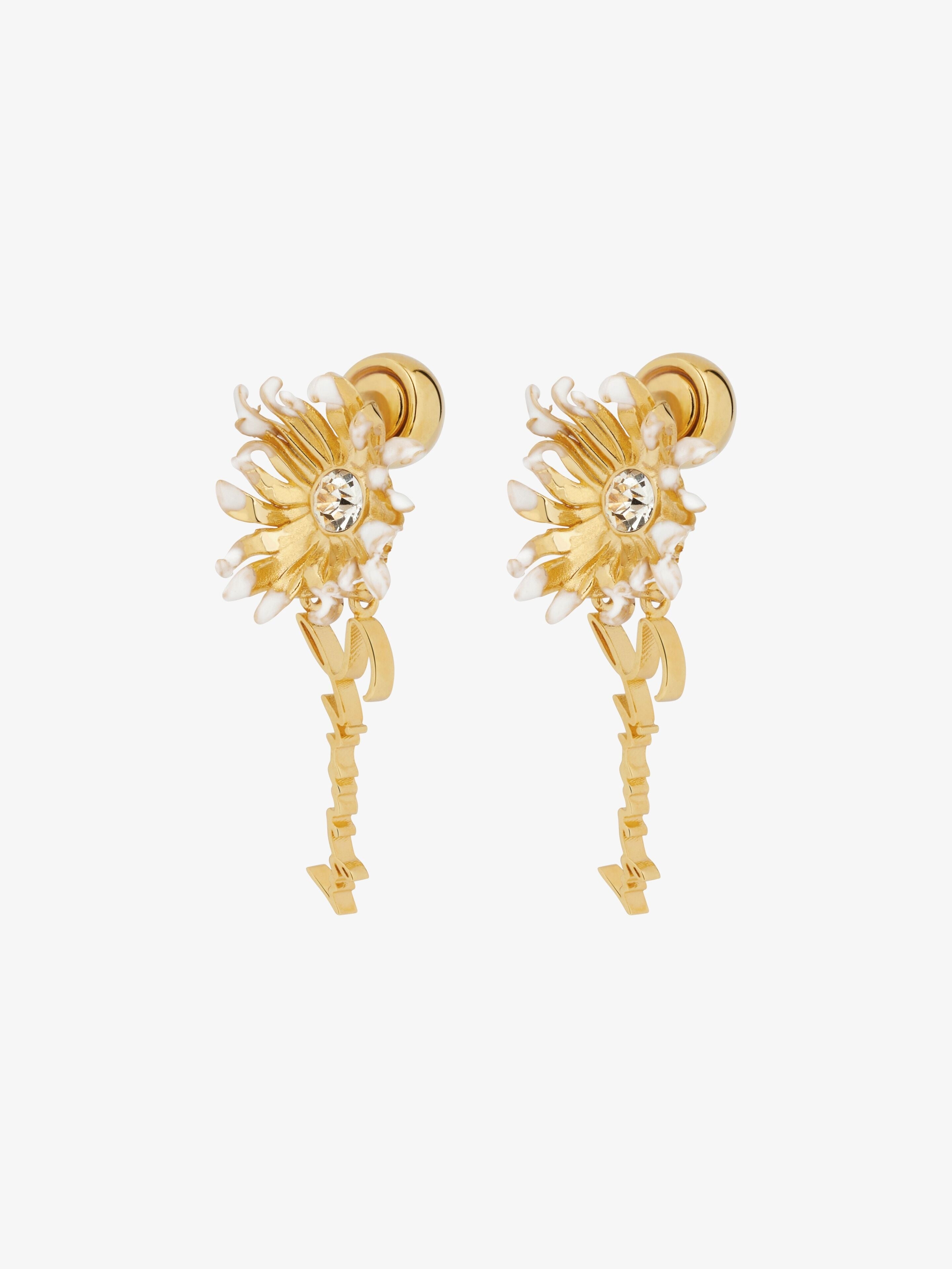 GIVENCHY WOMEN'S DAISY GIVENCHY GOLDEN WHITE EARRINGS NWT