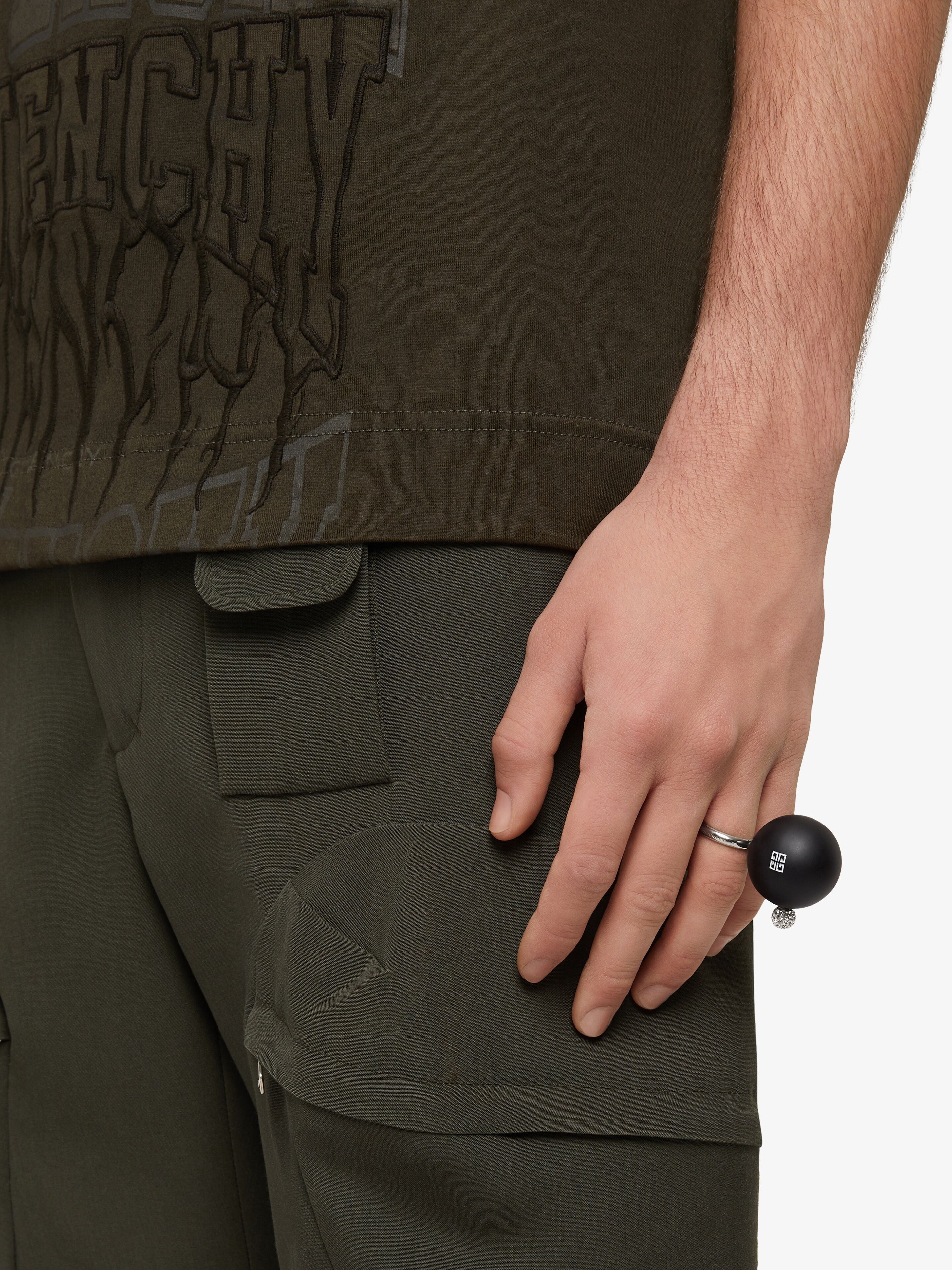 GIVENCHY WOMEN'S 4G PEARL CHUNKY CRYSTAL LARGE RING NWT