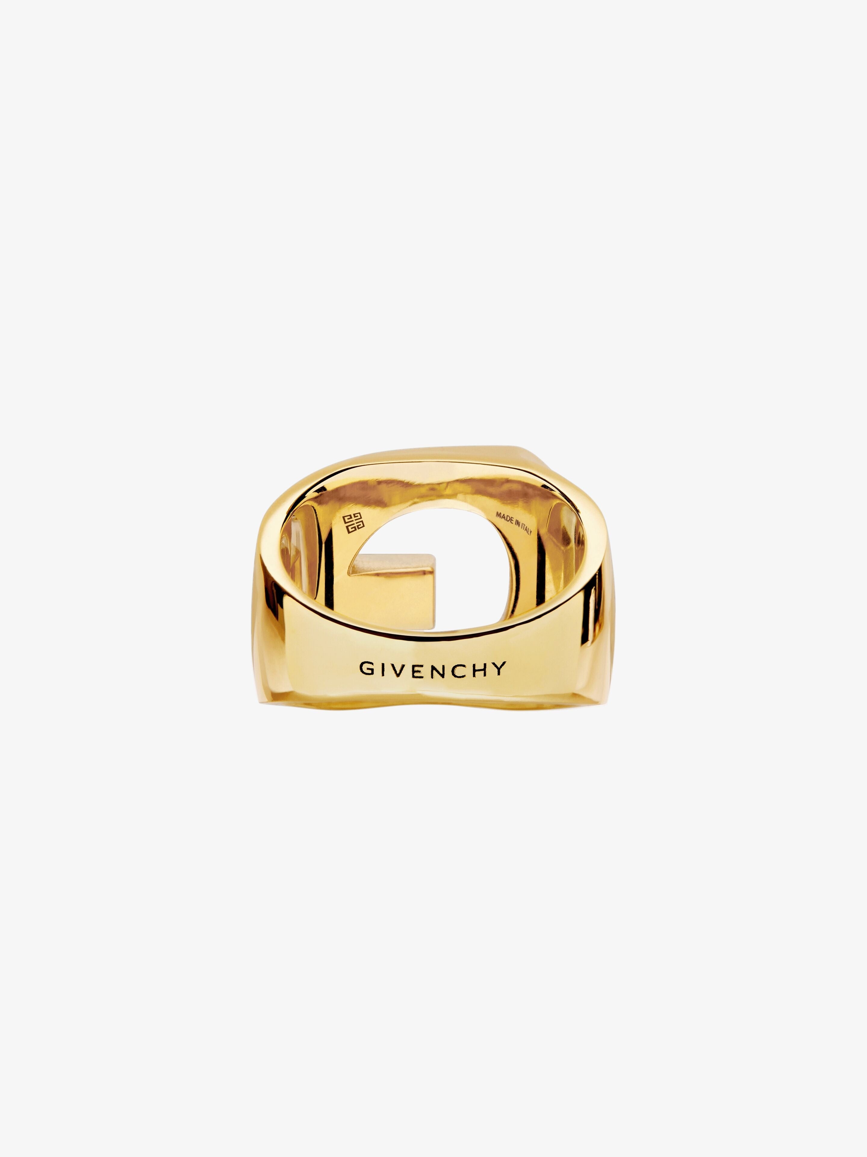 GIVENCHY WOMEN'S G CHAIN GOLDEN SIGNET RING NWT