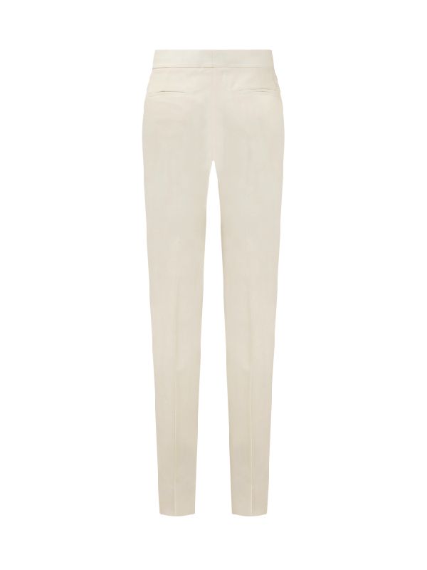 GIVENCHY WOMEN'S IVORY TAPERED TROUSERS WITH BAR CLOSURE