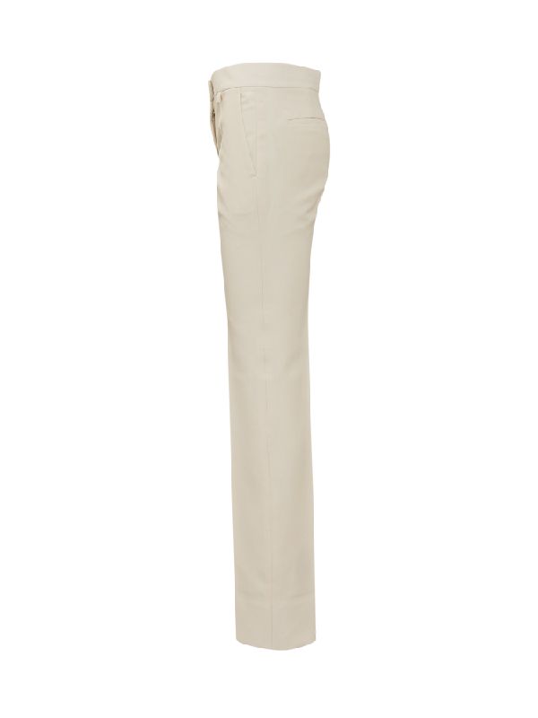 GIVENCHY WOMEN'S IVORY TAPERED TROUSERS WITH BAR CLOSURE