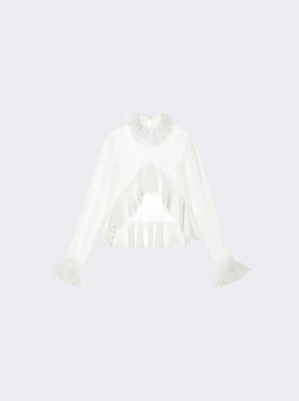 GIVENCHY WOMEN'S CROPPED BLOUSE WITH RUFFLES NWT