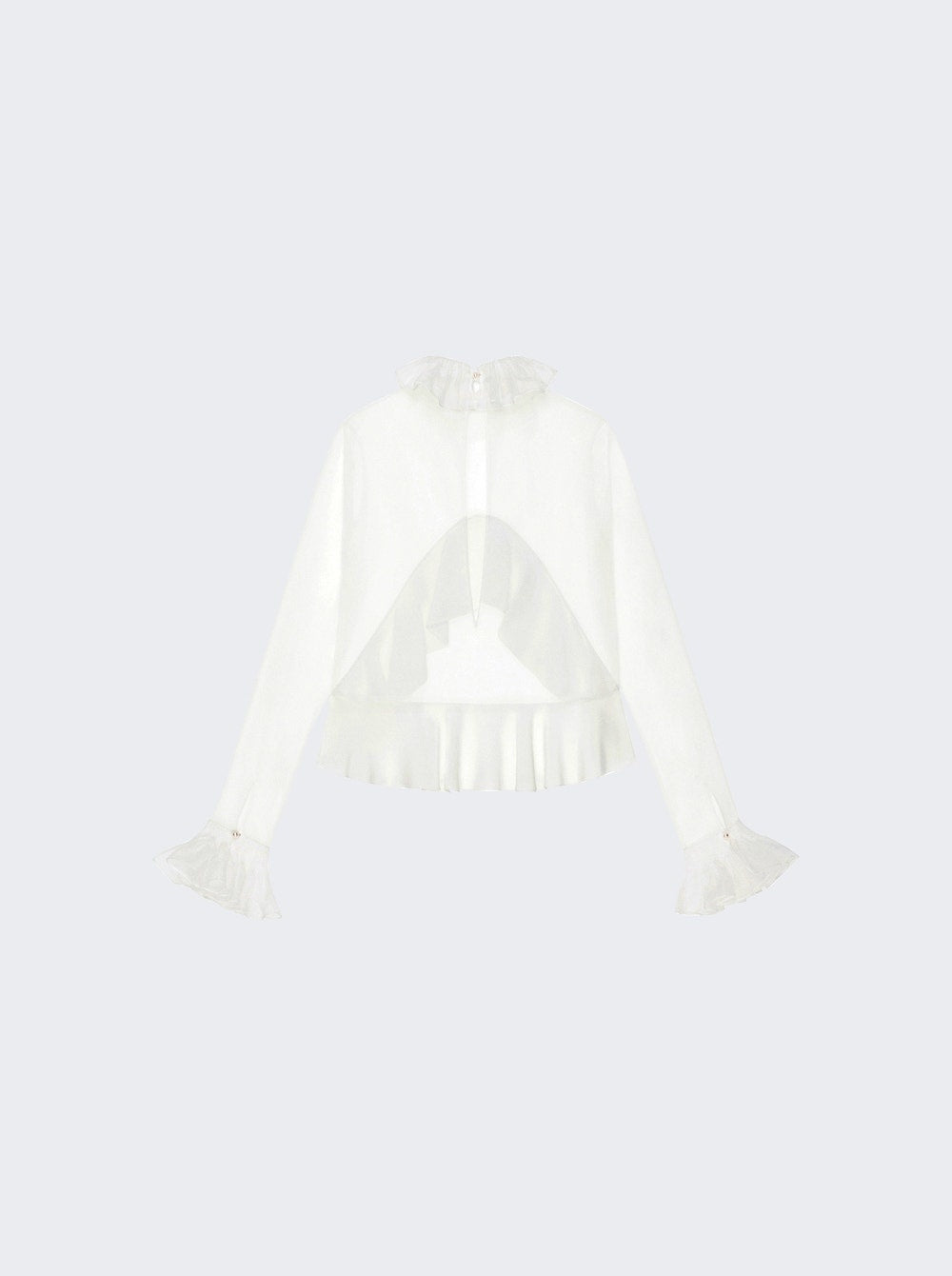 GIVENCHY WOMEN'S CROPPED BLOUSE WITH RUFFLES NWT