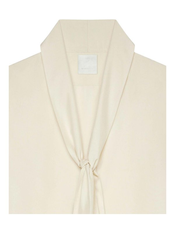 GIVENCHY WOMEN'S CREAM FOULARD SCARF BLOUSE