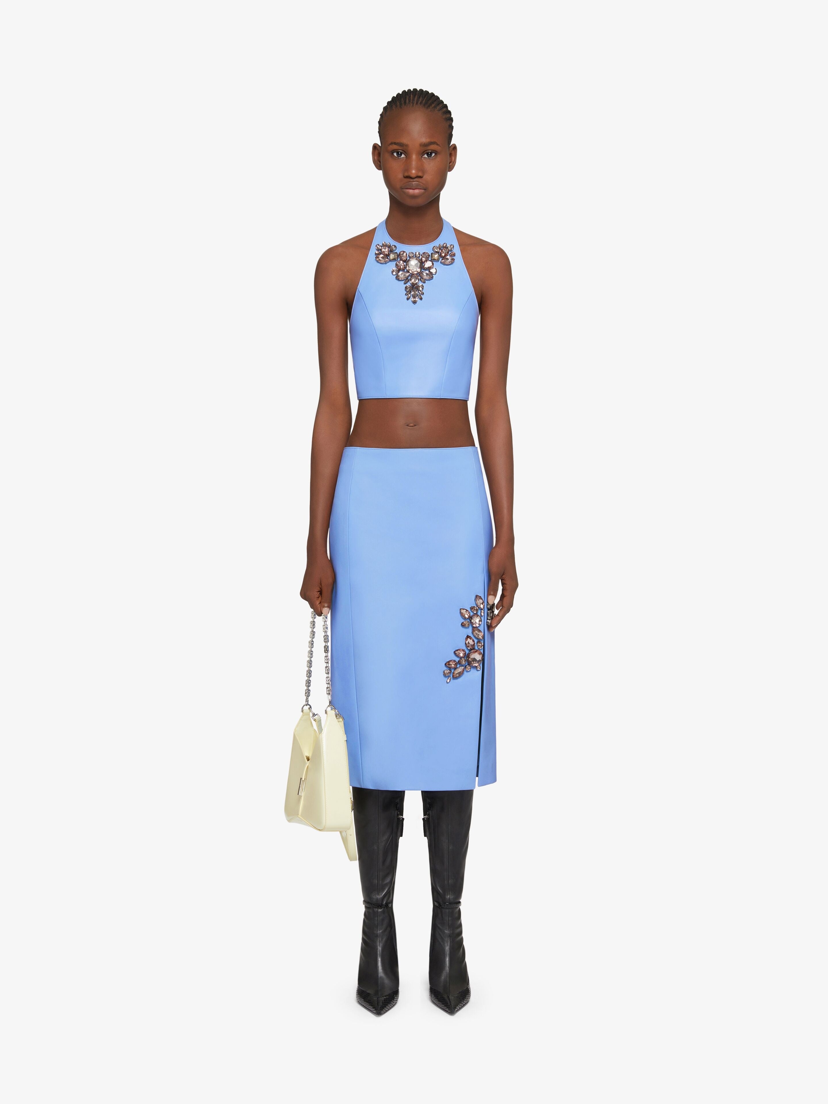 GIVENCHY WOMEN'S LEATHER HALTER TOP NWT