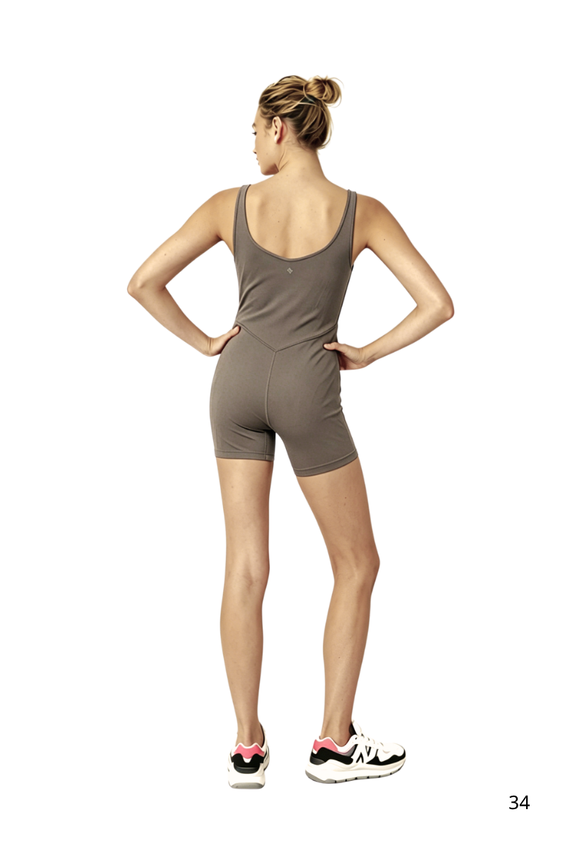 Bandier V Neck Tempo Catsuit Iron AA202181