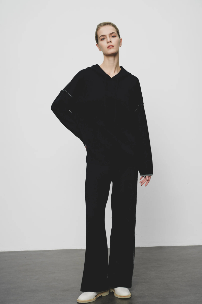 Max Simple Relaxed Wool Trouser Navy MSYY265112N