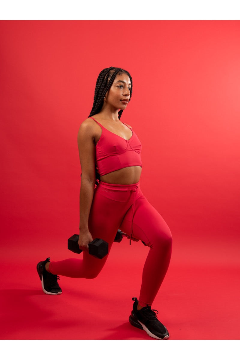 Nas High-waist Scrunch Legging | Spanish Crimson