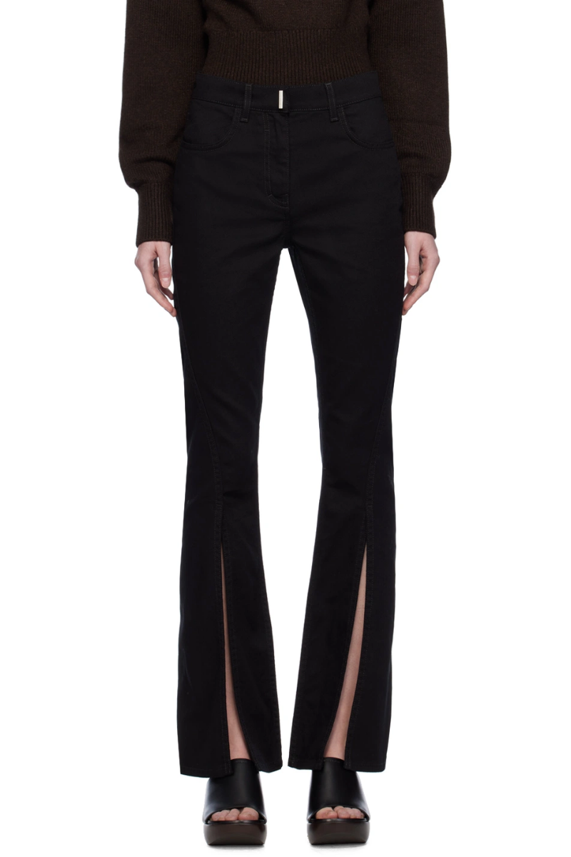 Givenchy Flared Side Open Pants-Black